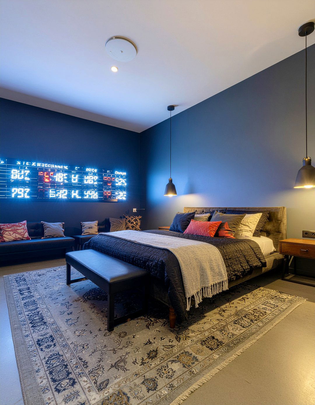 Scoreboard Wall Bedroom - 30 sports themed bedroom ideas