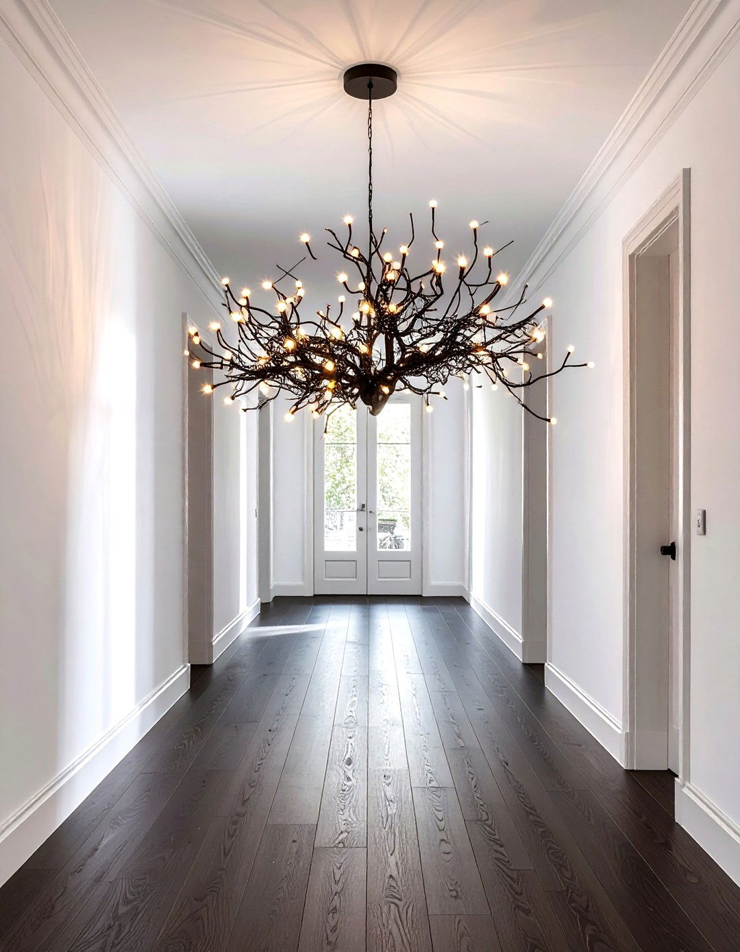 Sculptural Branch Chandelier - 30 hallway lighting ideas