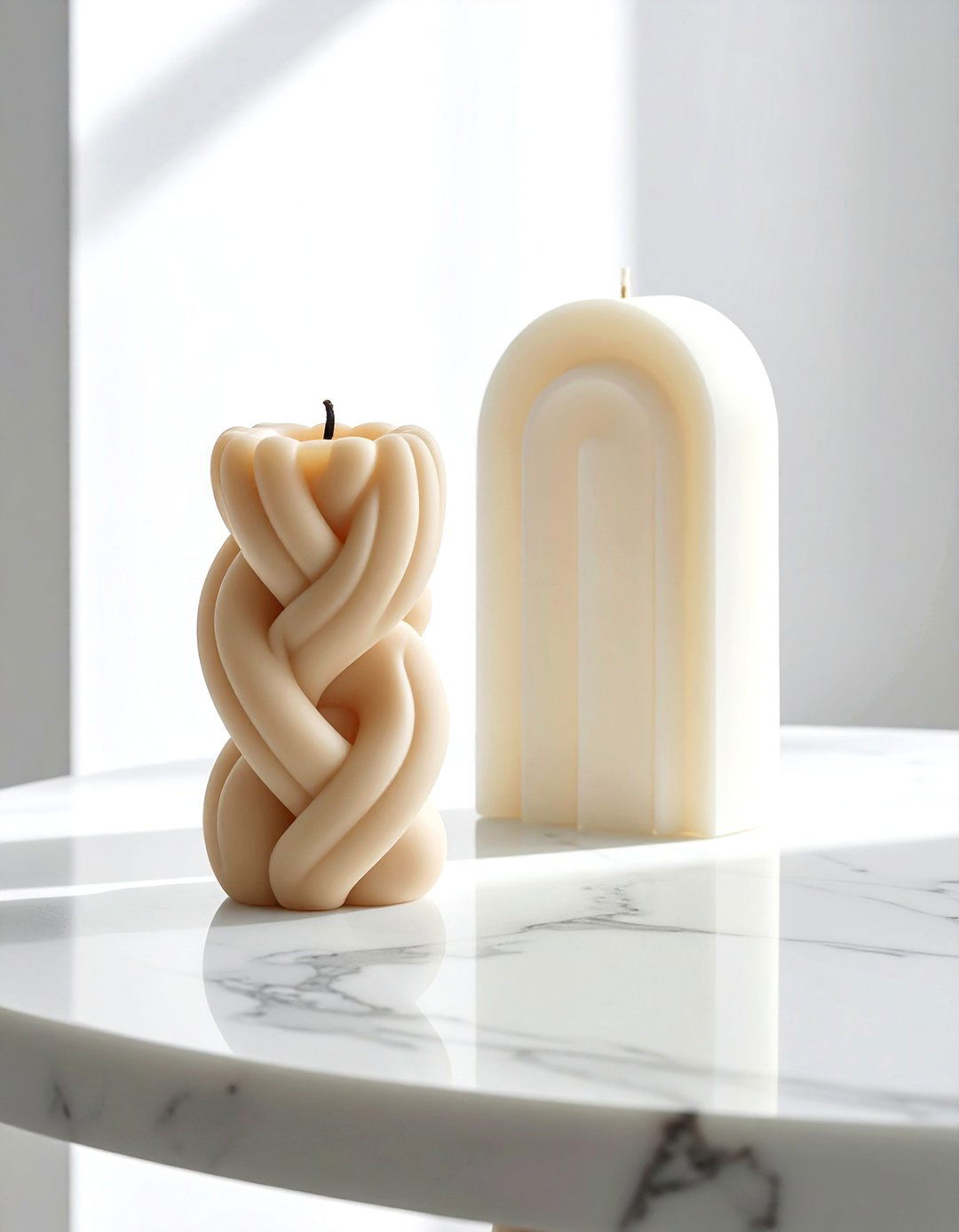 Sculptural Candle Display - 30 candle decor ideas