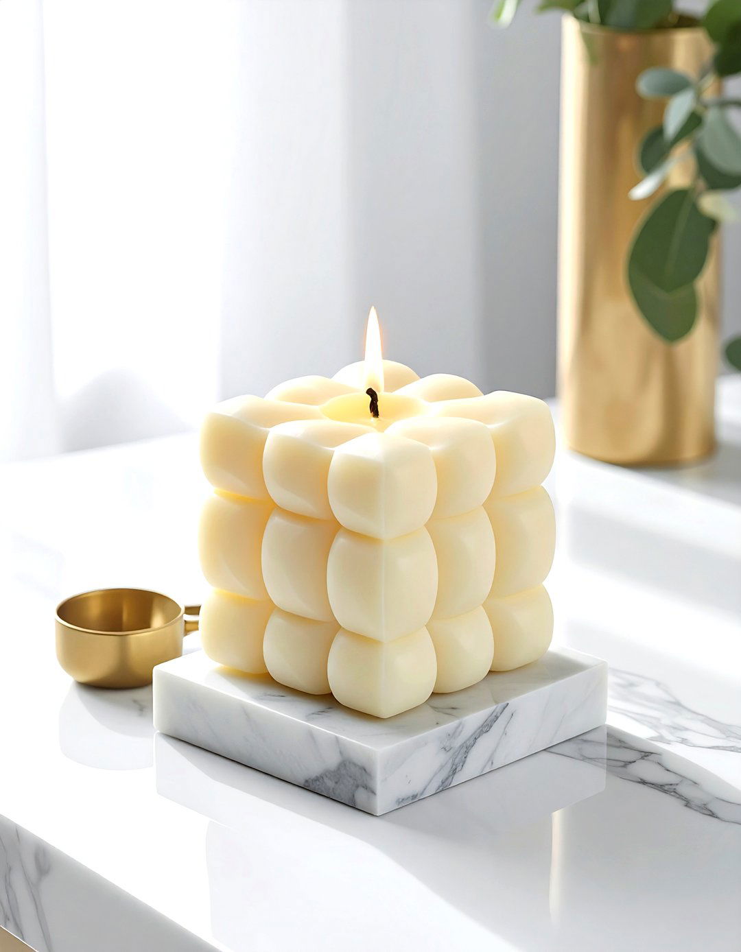 Sculptural Candle - 30 living room tablescape ideas