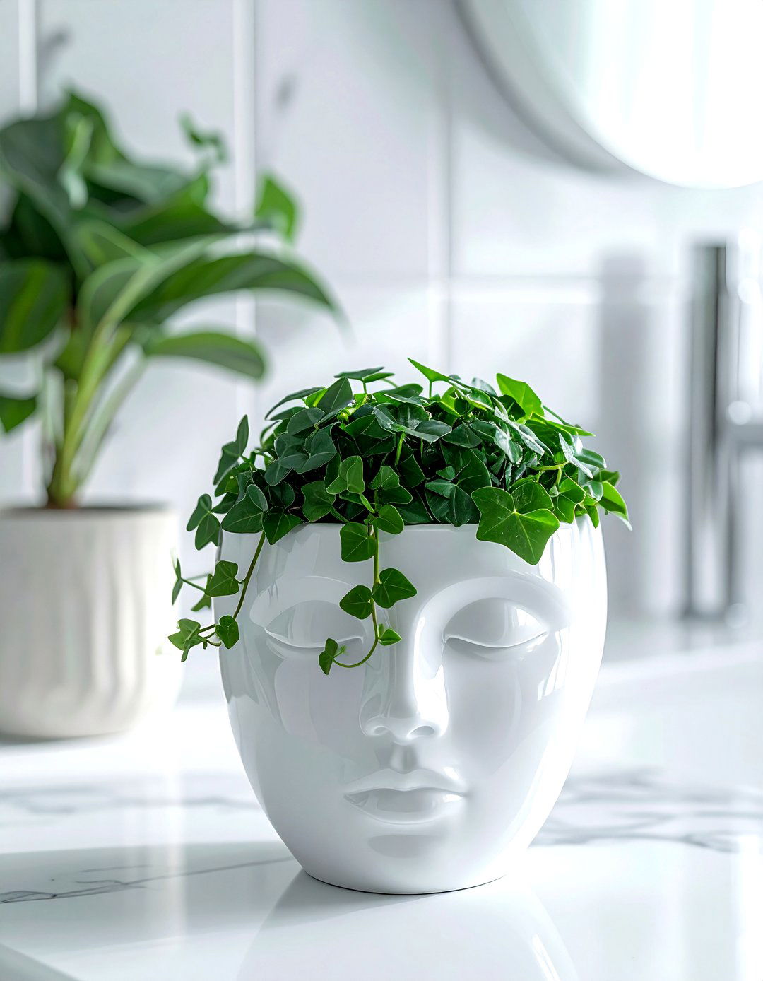 Sculptural Face Vase For Bathroom - 30 bathroom vase ideas