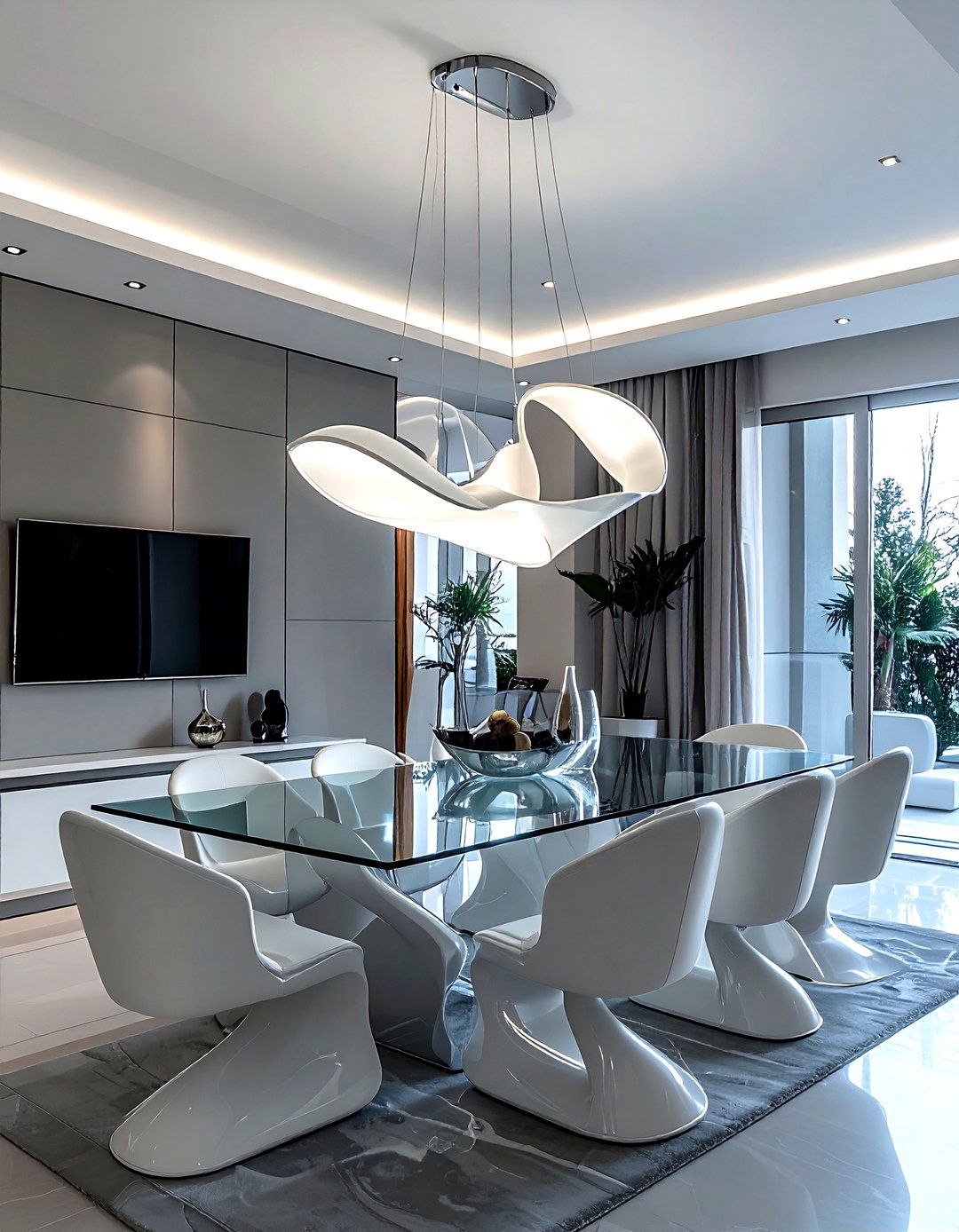 Sculptural LED Pendant - 30 dining room task lighting ideas