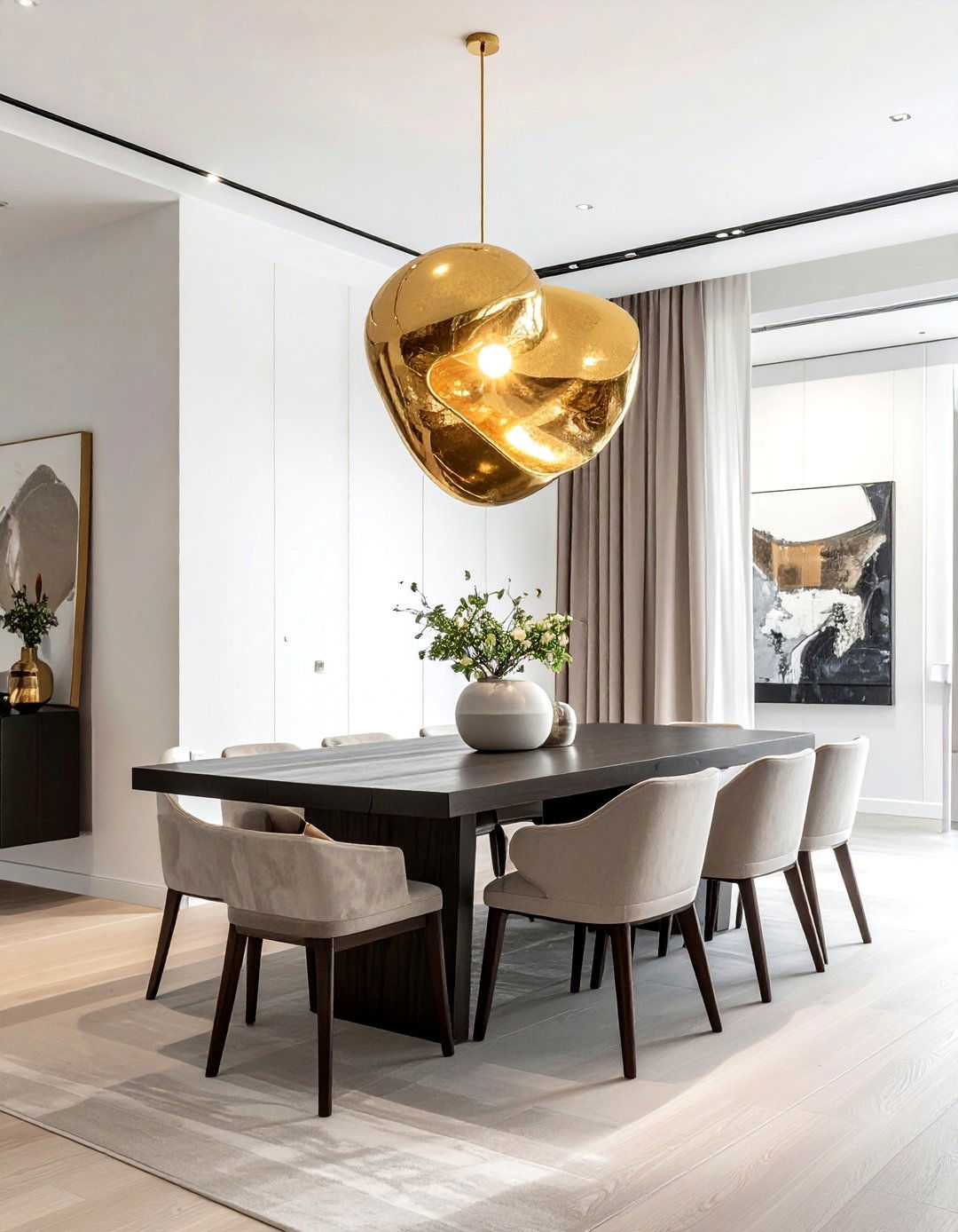 Sculptural Lighting Dining - 30 architect-designed dining room ideas