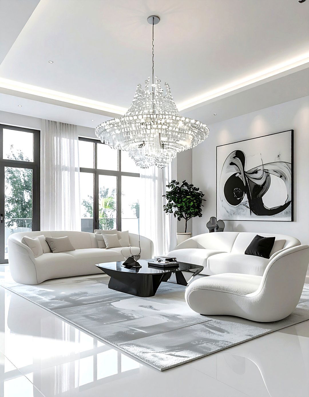 Sculptural Modern Chandelier - 30 living room chandeliers