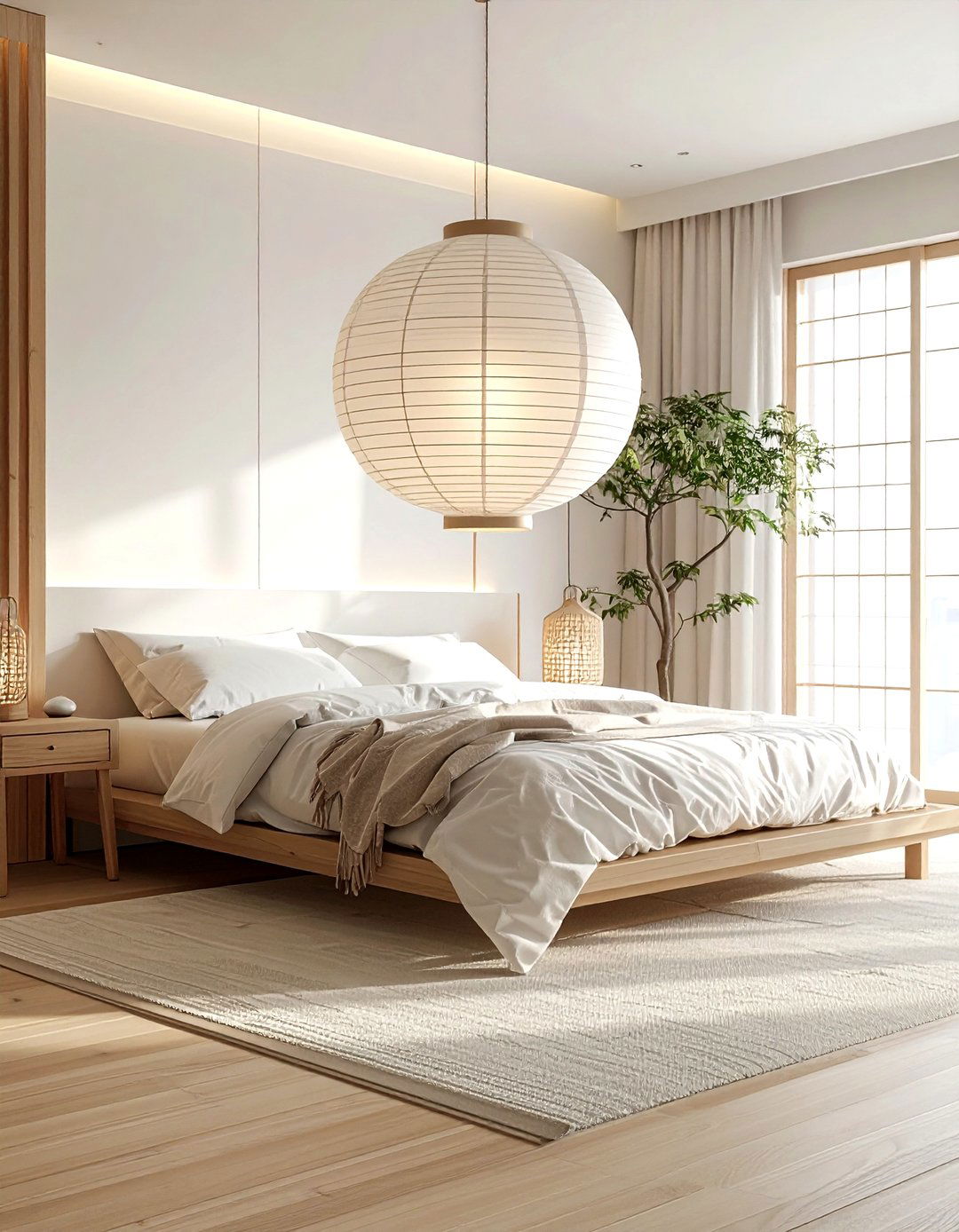 Sculptural Paper Lantern - 30 bedroom pendant lighting ideas