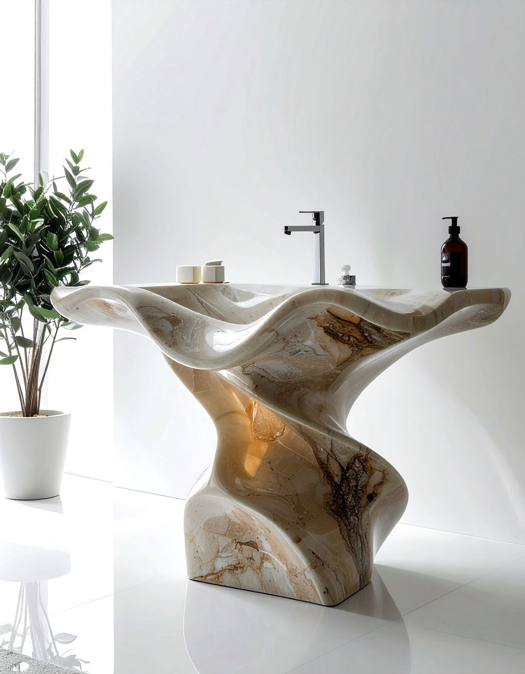 Sculptural Pedestal Sink - 30 pedestal sink ideas