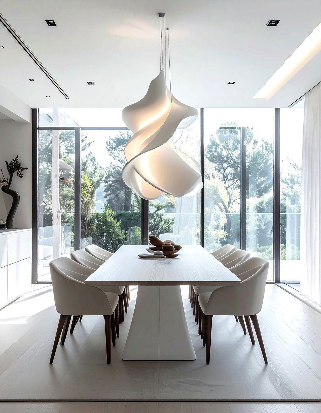 Sculptural Wave Light - 30 dining room pendant lighting ideas