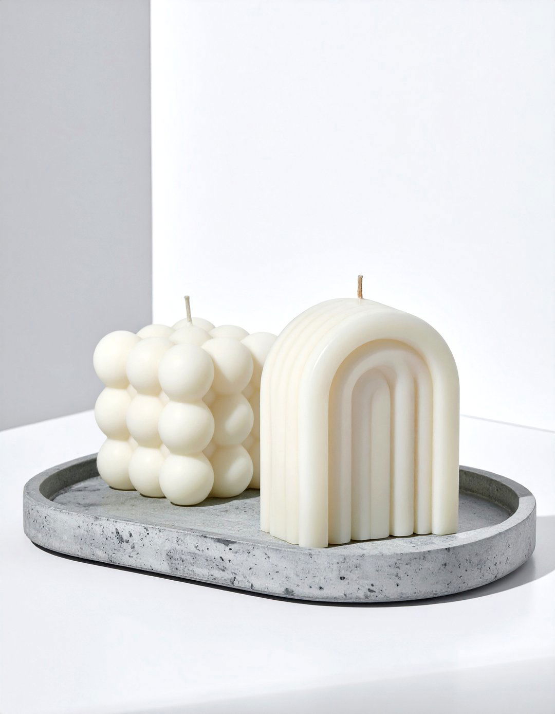 Sculptural Wax Candles - 30 living room candle ideas