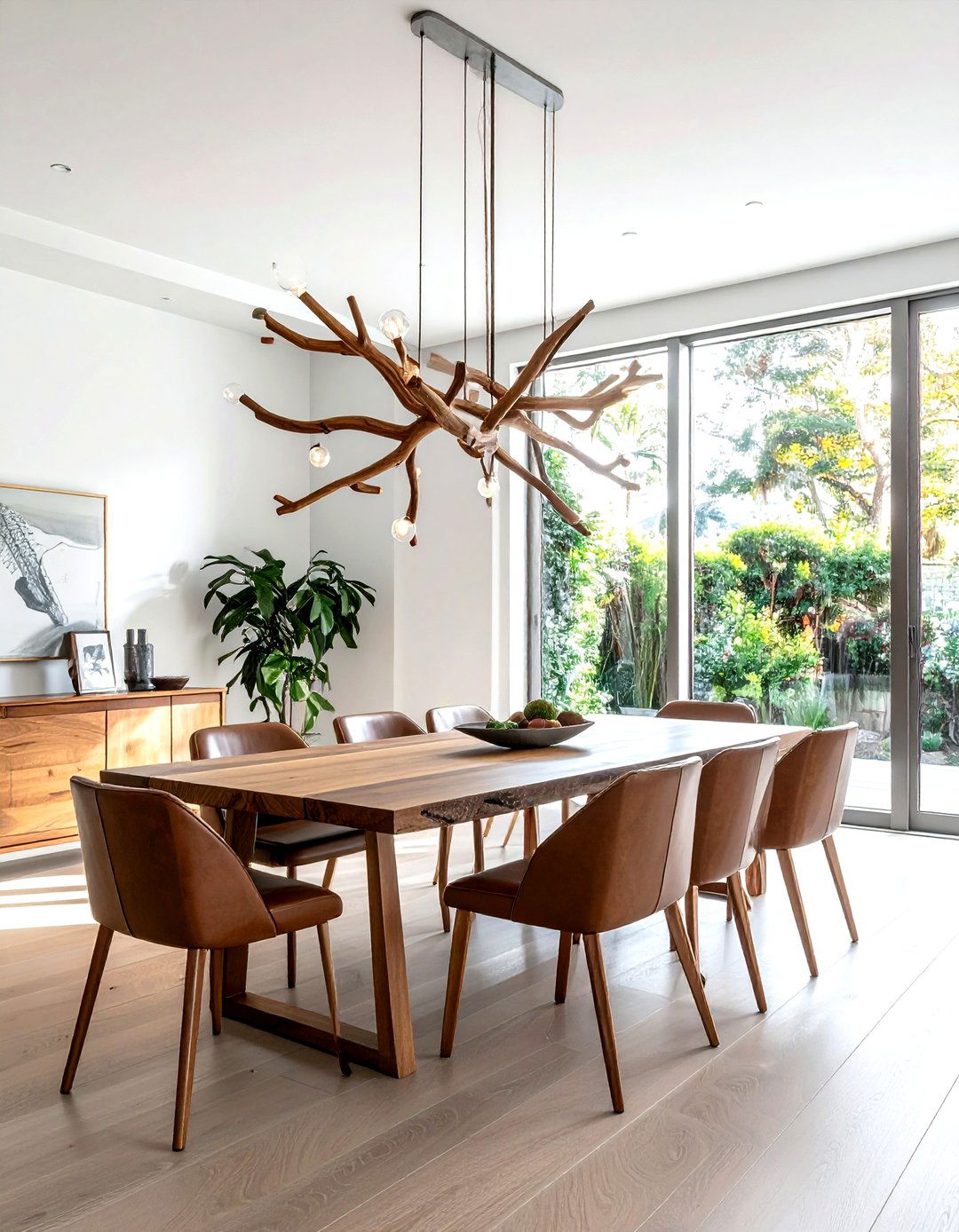 Sculptural chandelier for dining room - 30 dining room accent lighting ideas