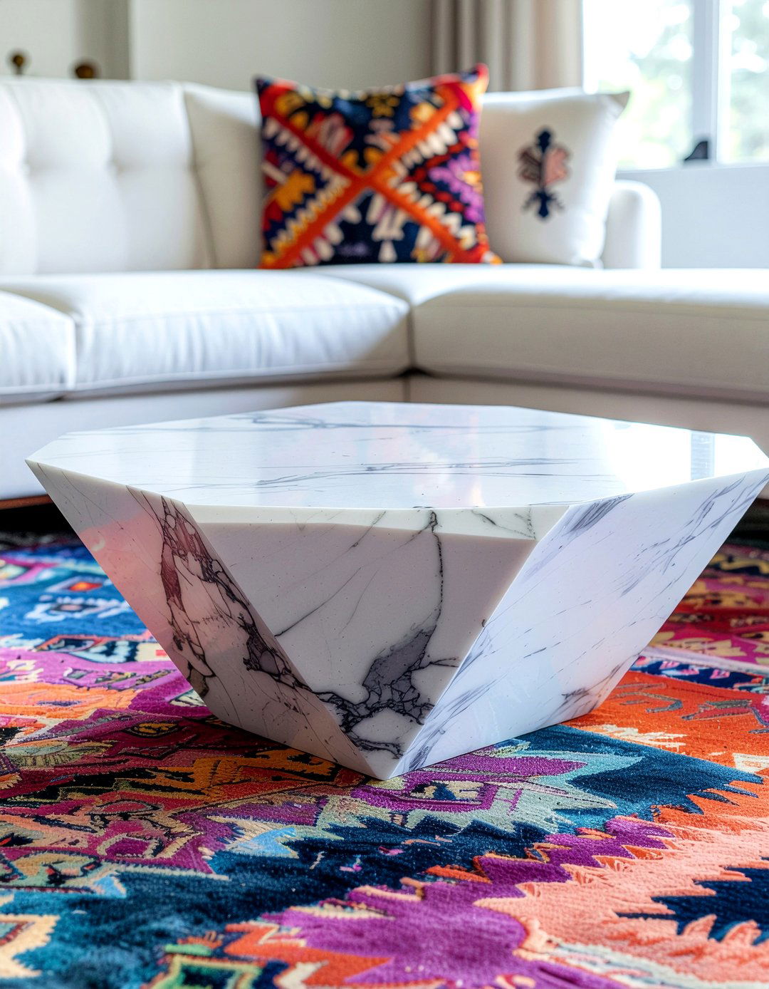Sculptural coffee table - 30 maximalist living room ideas