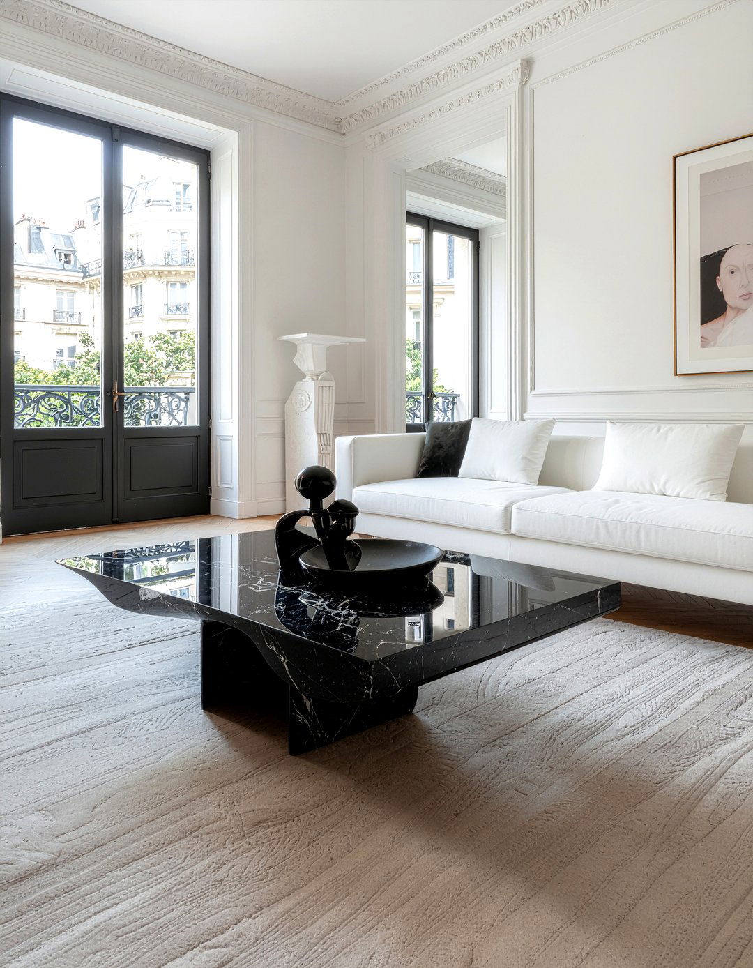 Sculptural coffee table design - 30 Parisian living room ideas