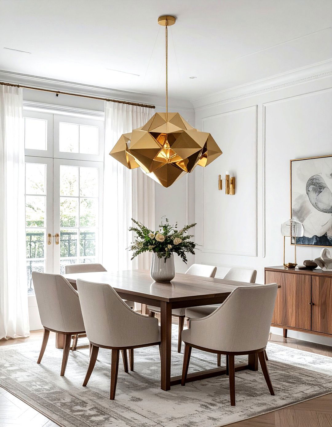 Sculptural dining lighting - 30 transitional dining room ideas