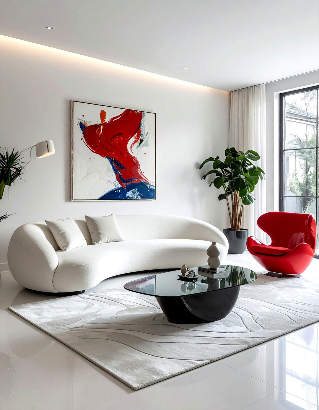 Sculptural furniture modern lounge - 30 maximalist decor ideas