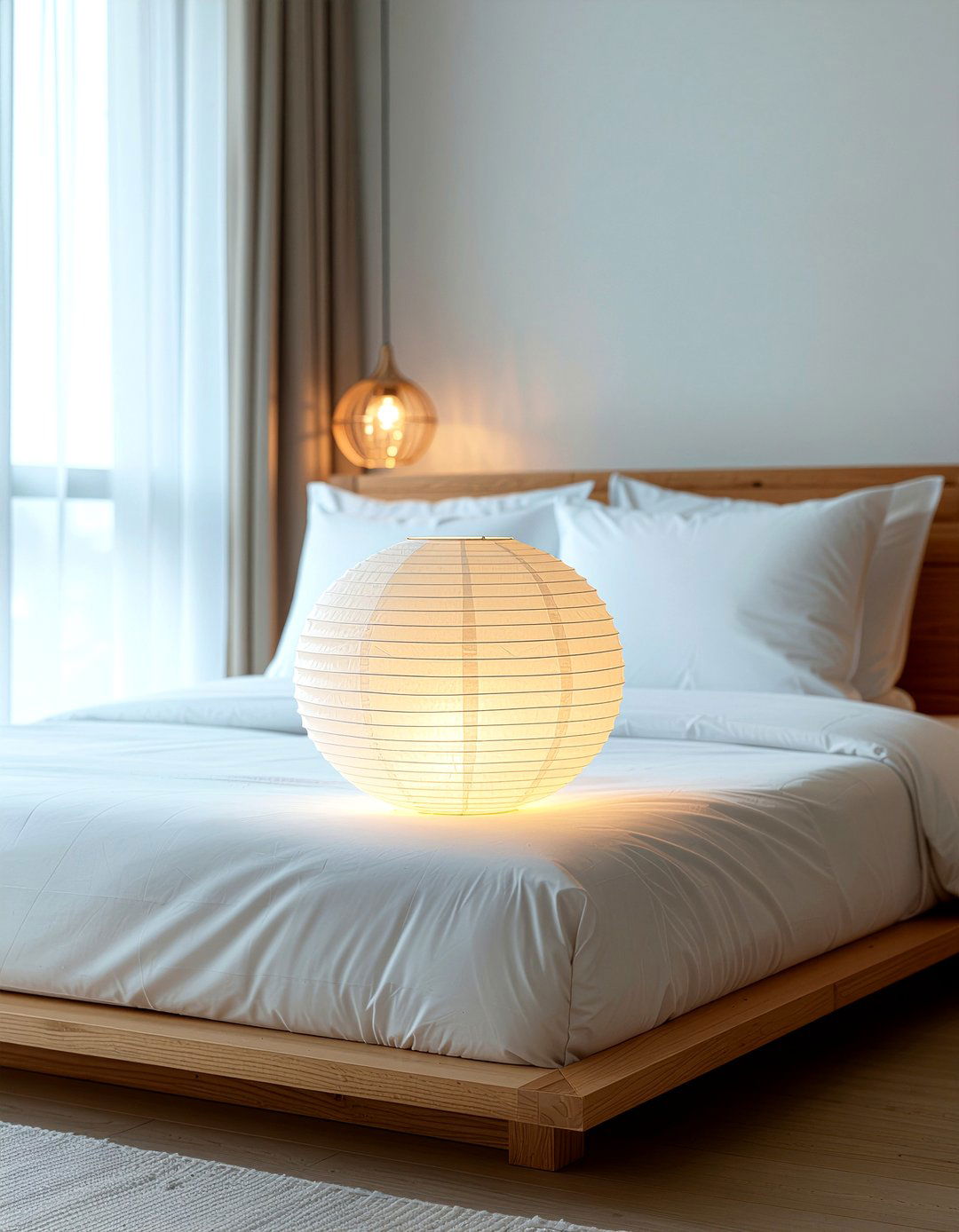 Sculptural paper lamp - 30 bedroom pendant lights