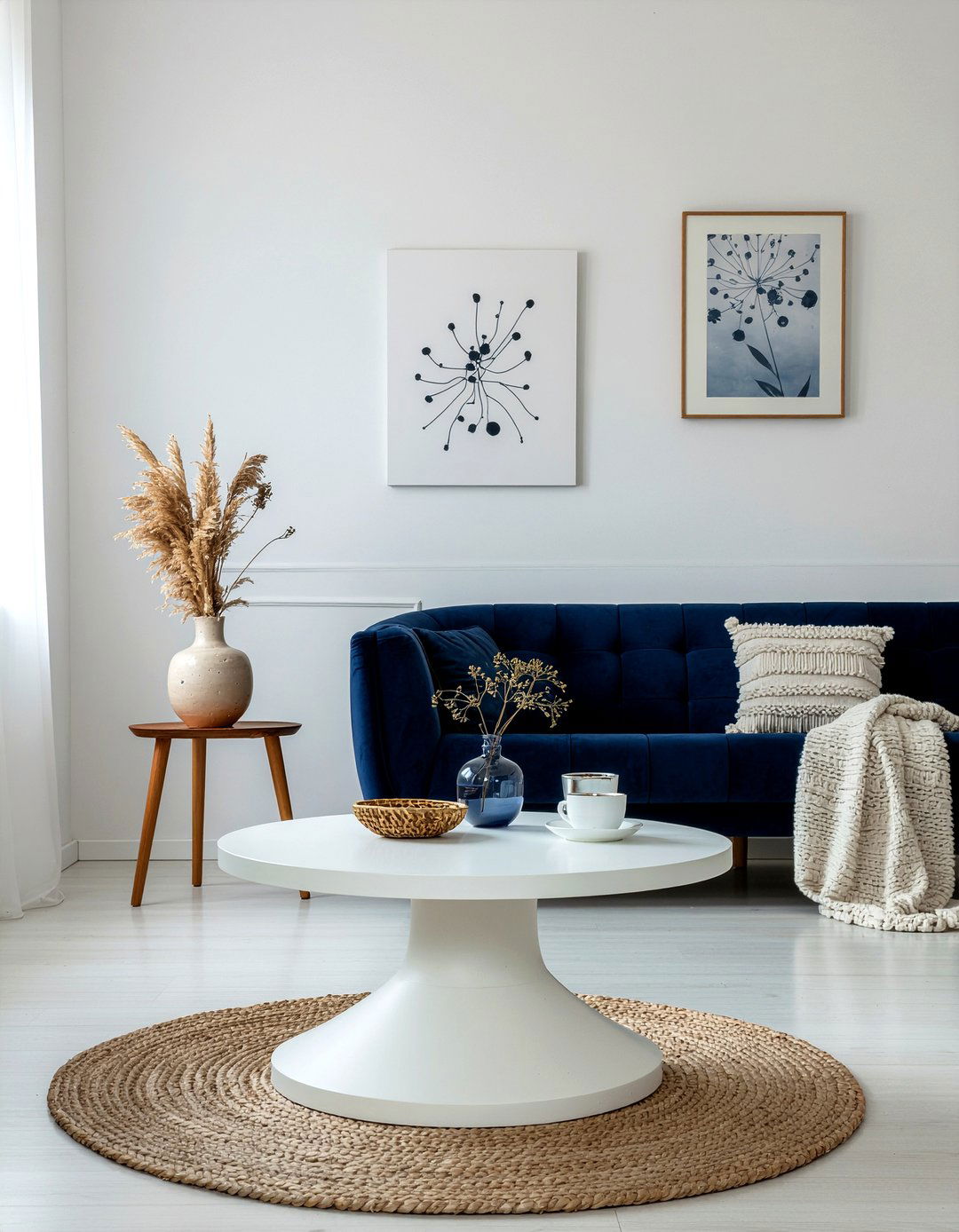 Sculptural pedestal coffee table - 30 living room round coffee tables