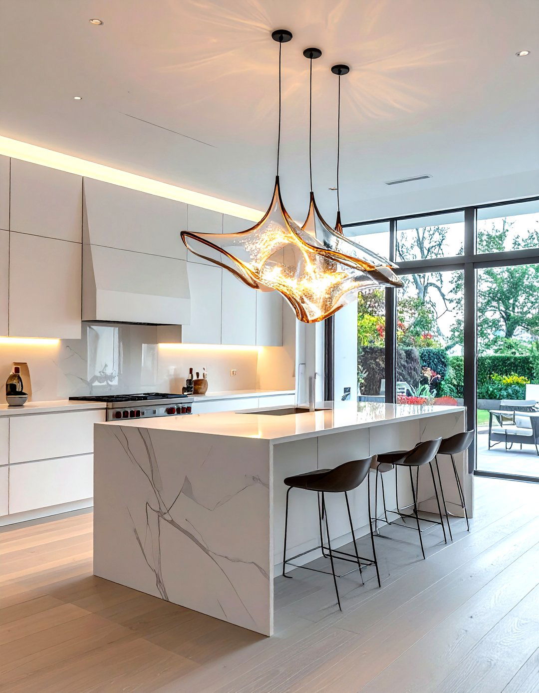 Sculptural statement light - 30 kitchen lighting design