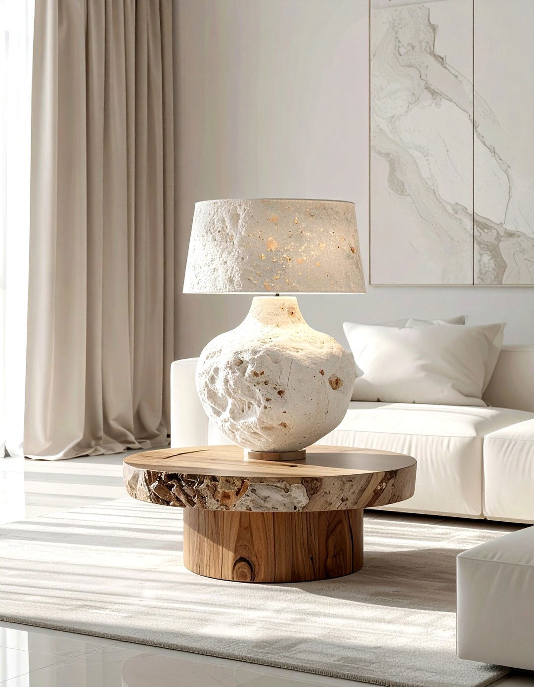 Sculptural stone lamp - 30 lamp ideas