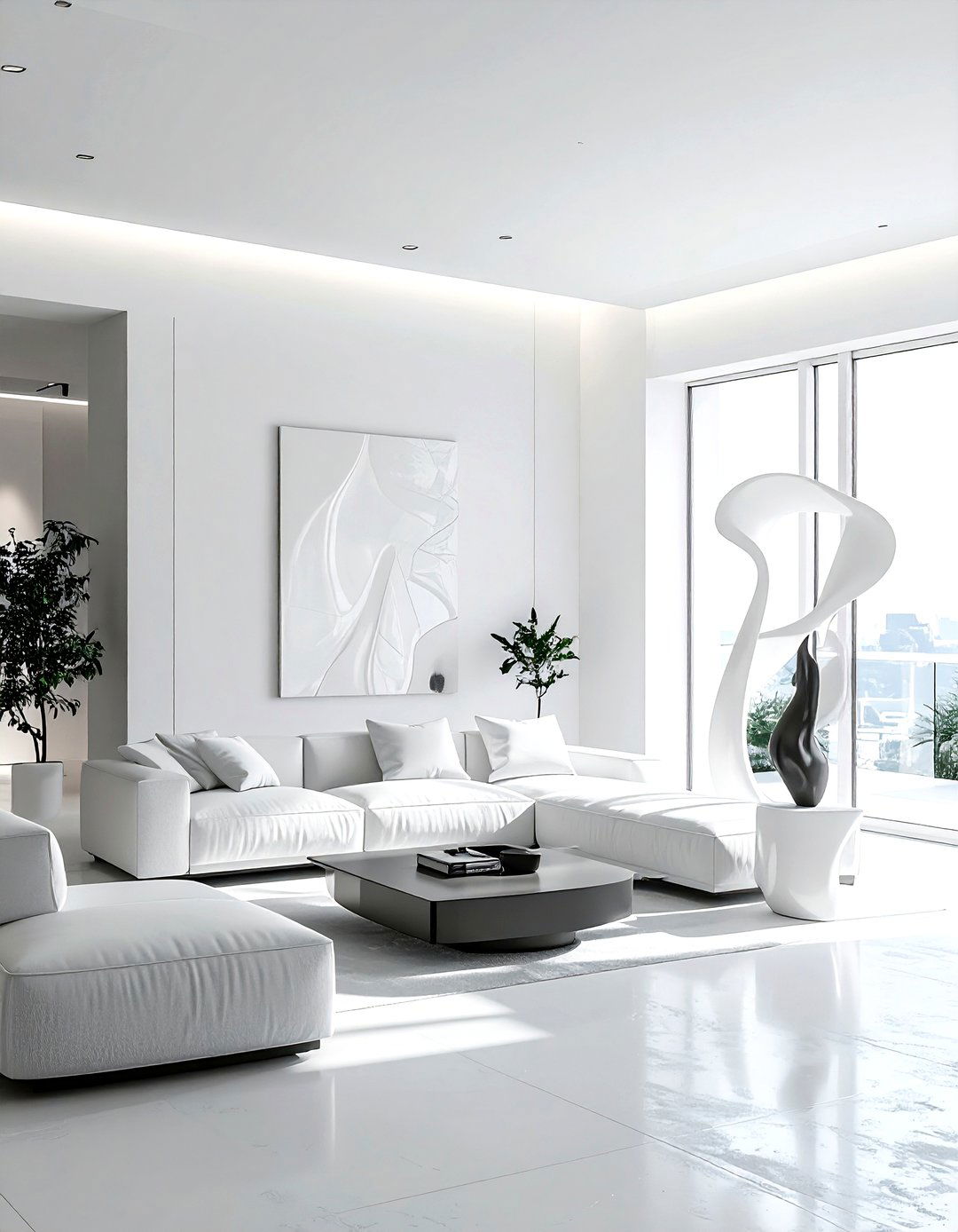 Sculpture Light - 30 living room ambient lighting ideas