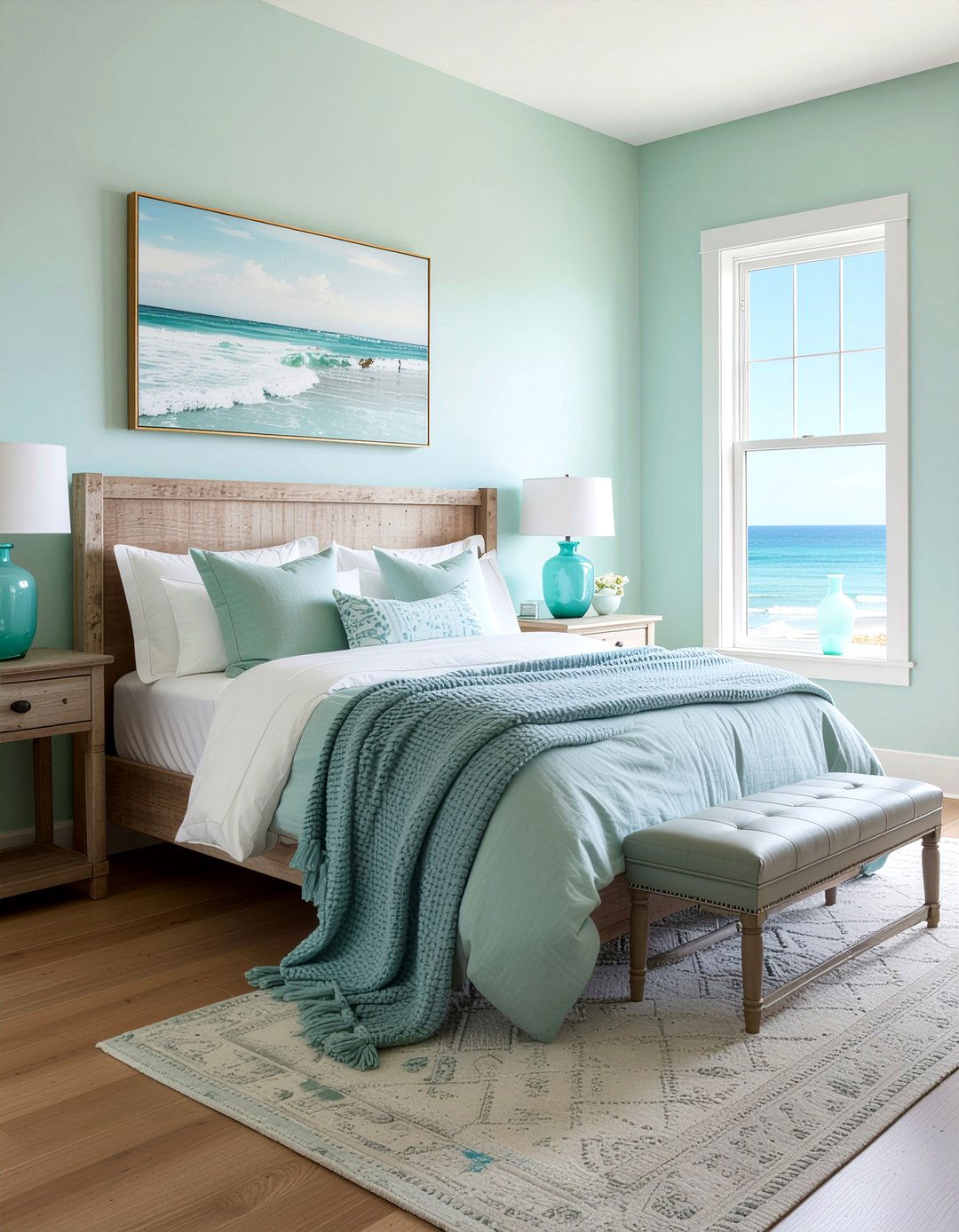 Sea Glass Color Palette - 30 ocean themed bedroom ideas