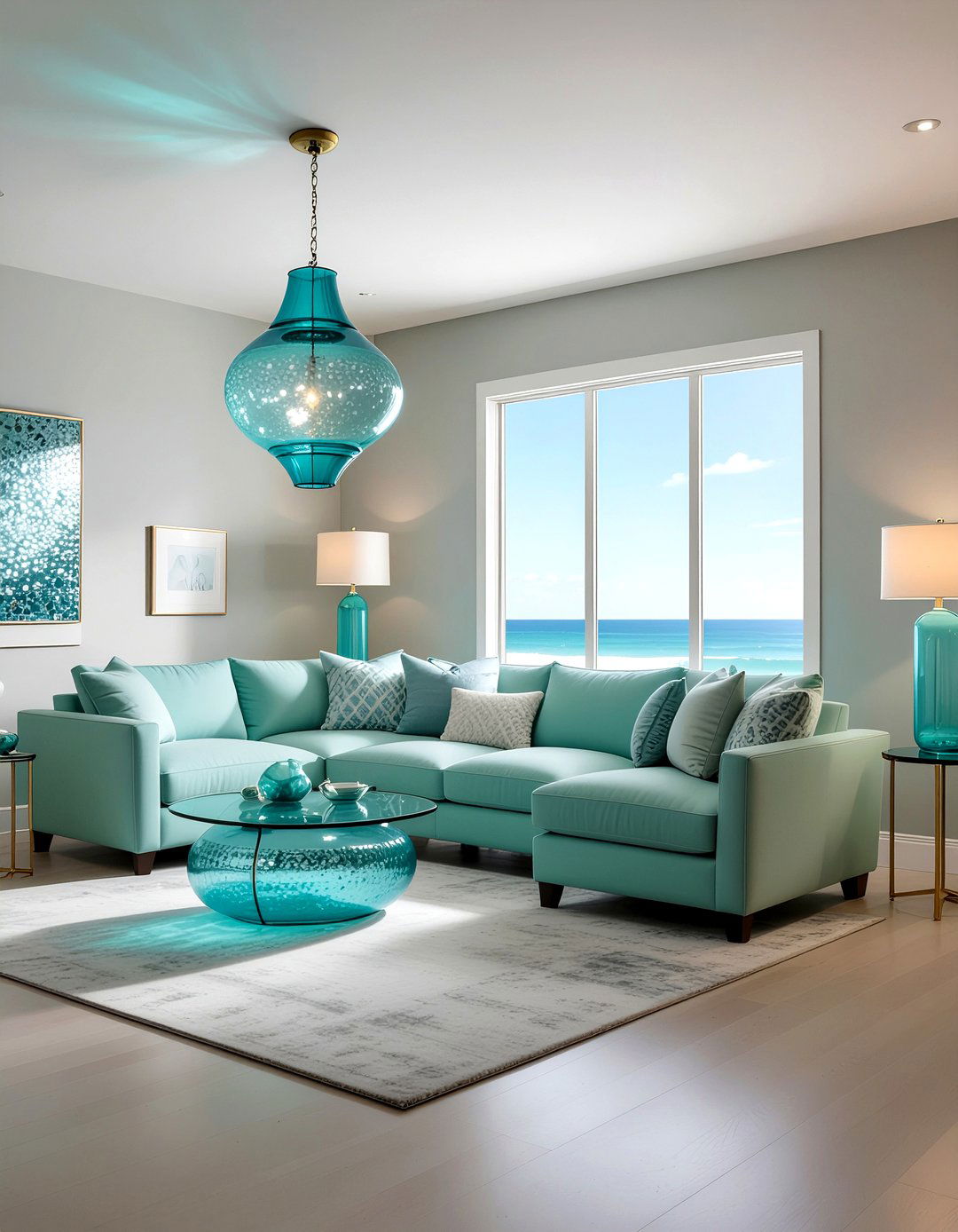 Sea glass living room - 30 ocean themed living room ideas