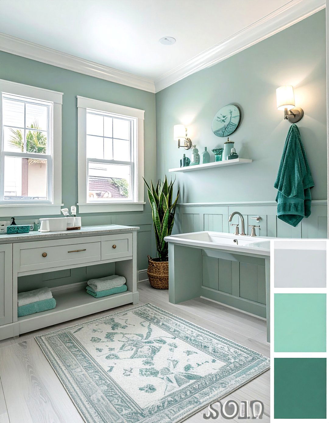 Sea salt color palette - 30 Cape Cod bathroom ideas