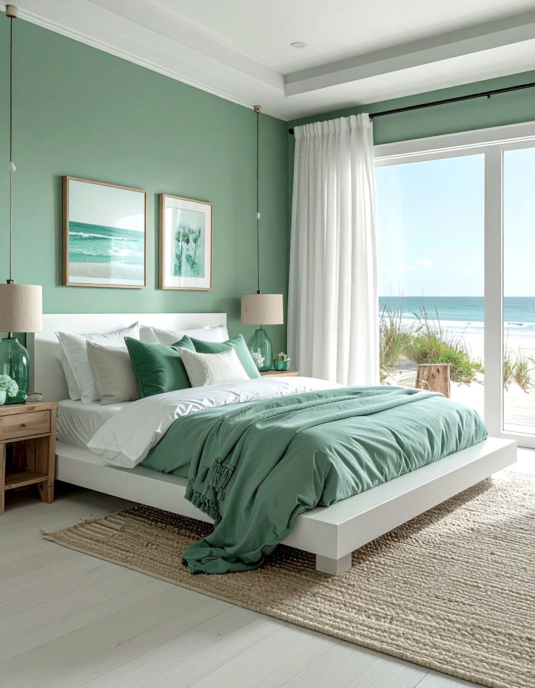 Seafoam Green Beach Bedroom - 30 coastal green bedroom ideas