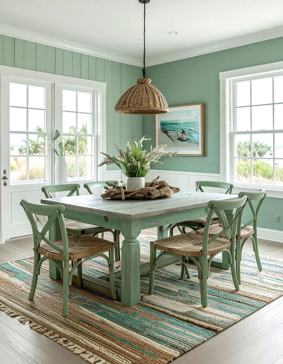 Seafoam Green Dining Room - 30 pastel dining room ideas