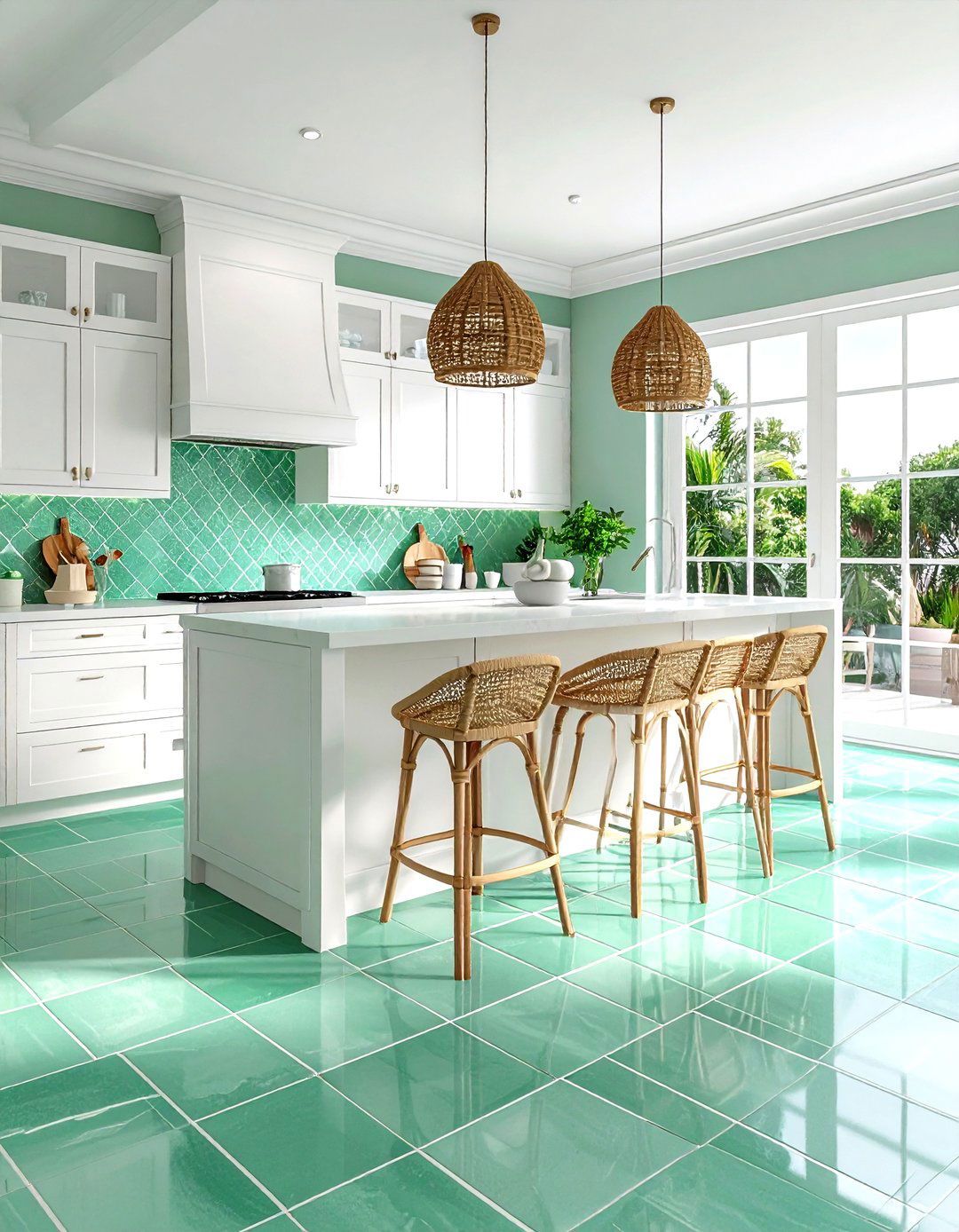 Seafoam Green Kitchen Flooring - 30 green kitchen decor ideas