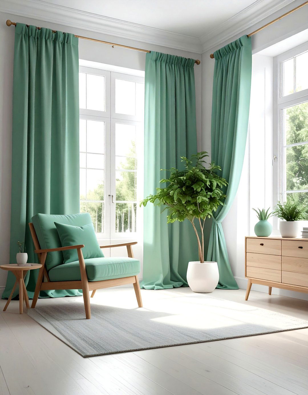 Seafoam Green Scandi Style - 30 scandinavian green living room ideas