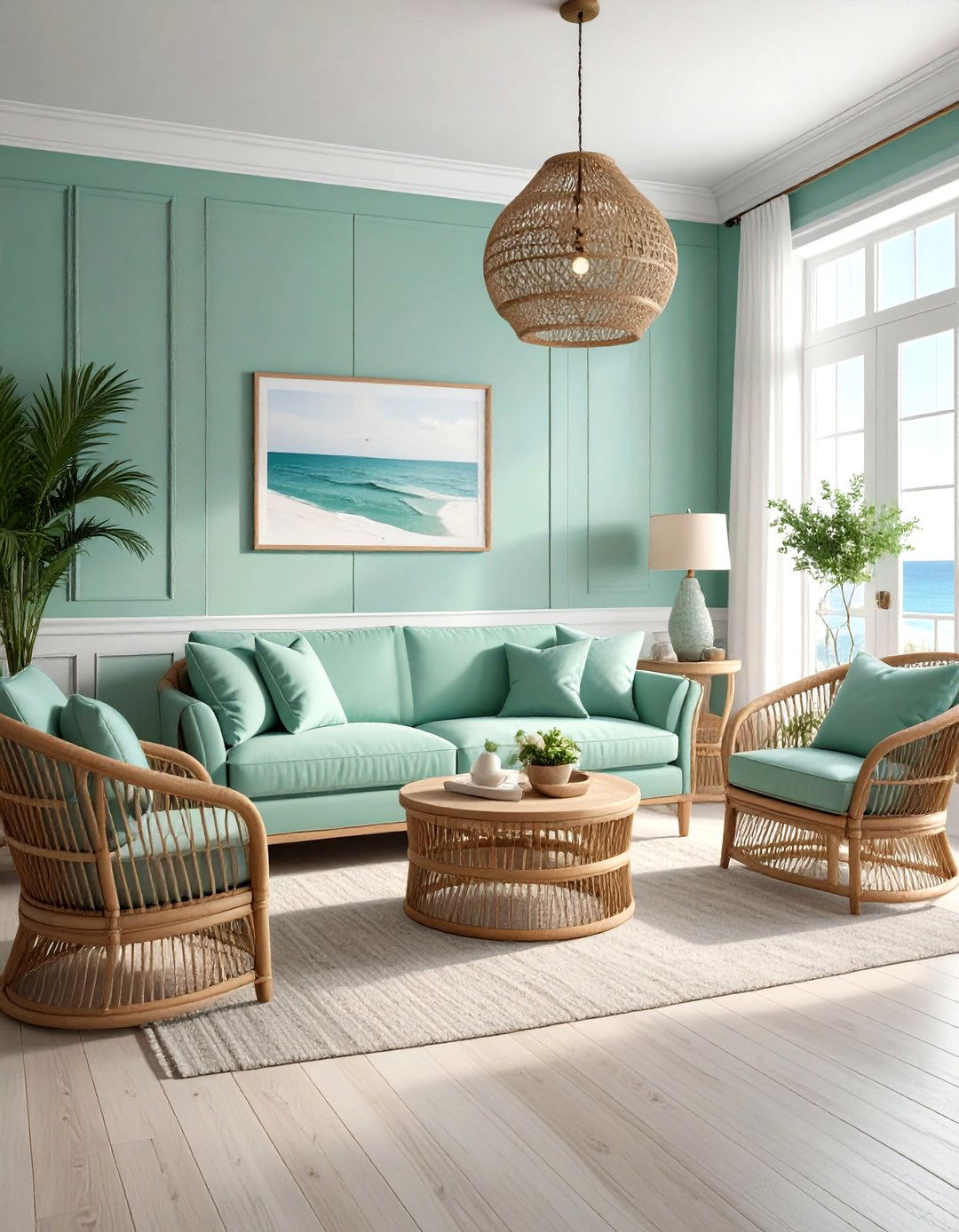 Seafoam green living room theme - 30 cool green living room ideas