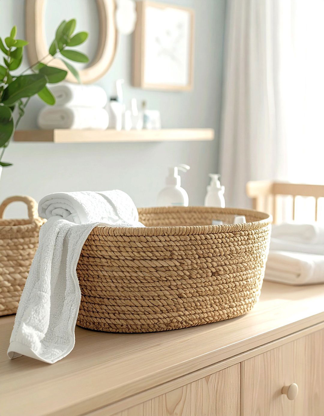 Seagrass Basket Nursery Storage - 30 seagrass basket ideas