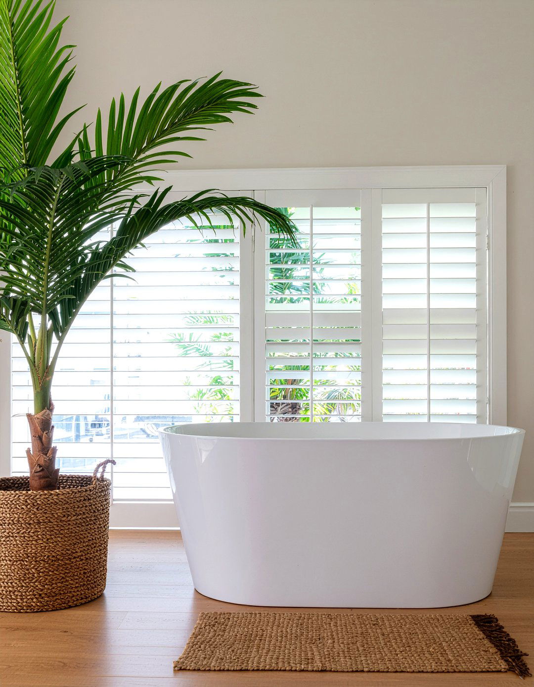 Seagrass Belly Basket - 30 bathroom planter ideas