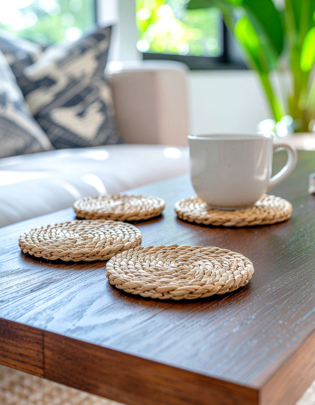 Seagrass Coaster - 30 seagrass living room ideas