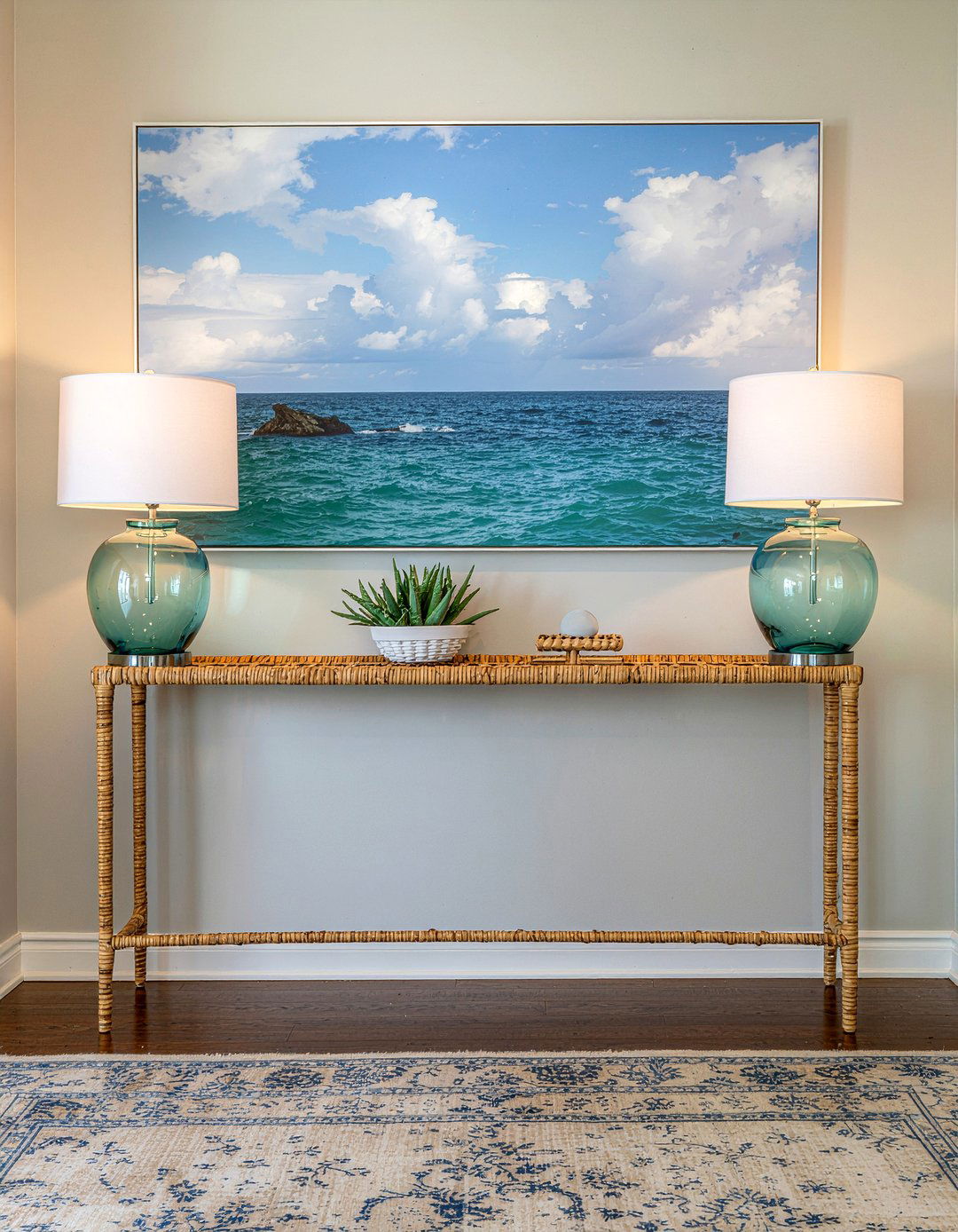 Seagrass Console Table - 30 seagrass living room ideas