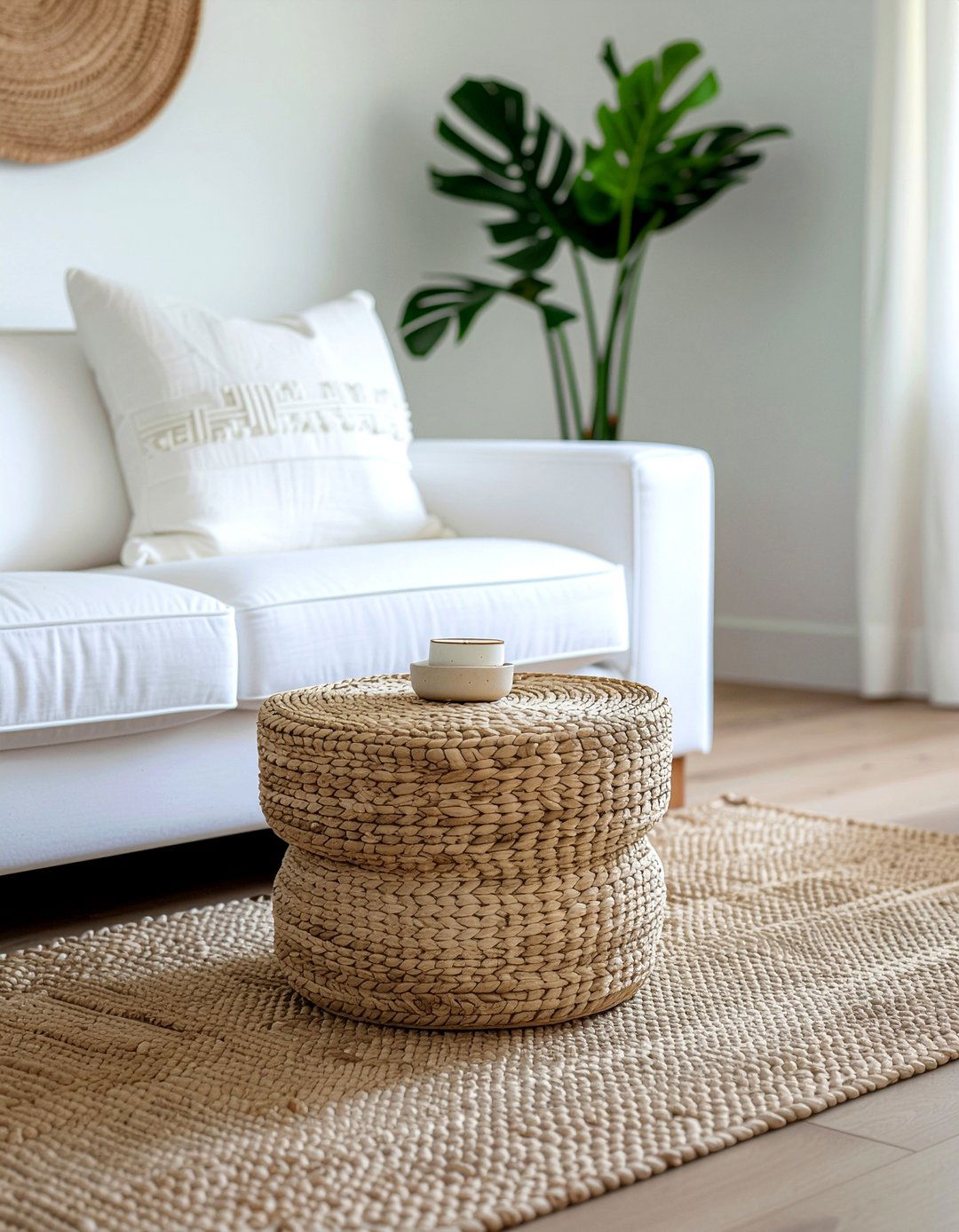 Seagrass Side Table - 30 seagrass living room ideas
