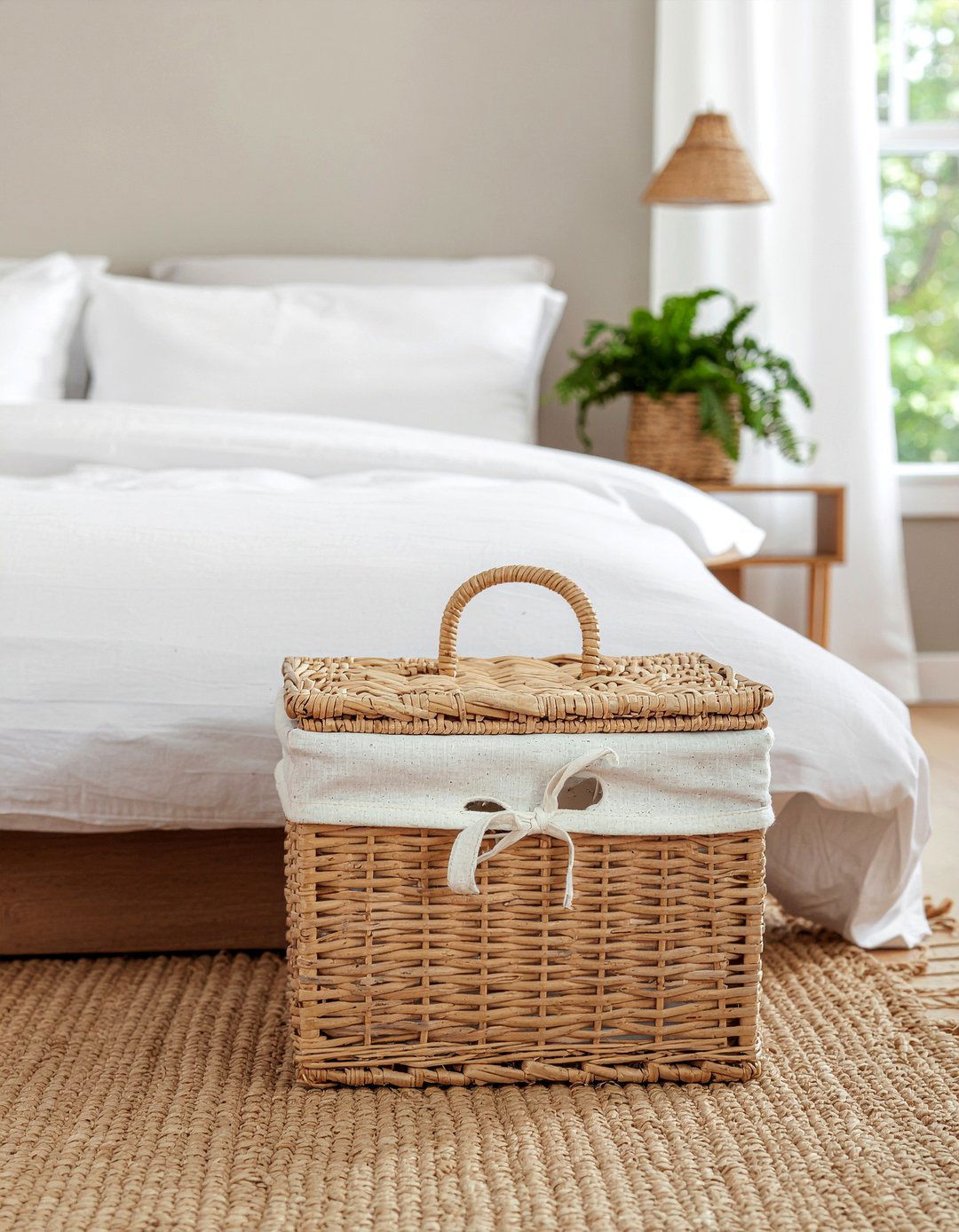 Seagrass Storage Basket - 30 bedroom dirty clothes storage ideas