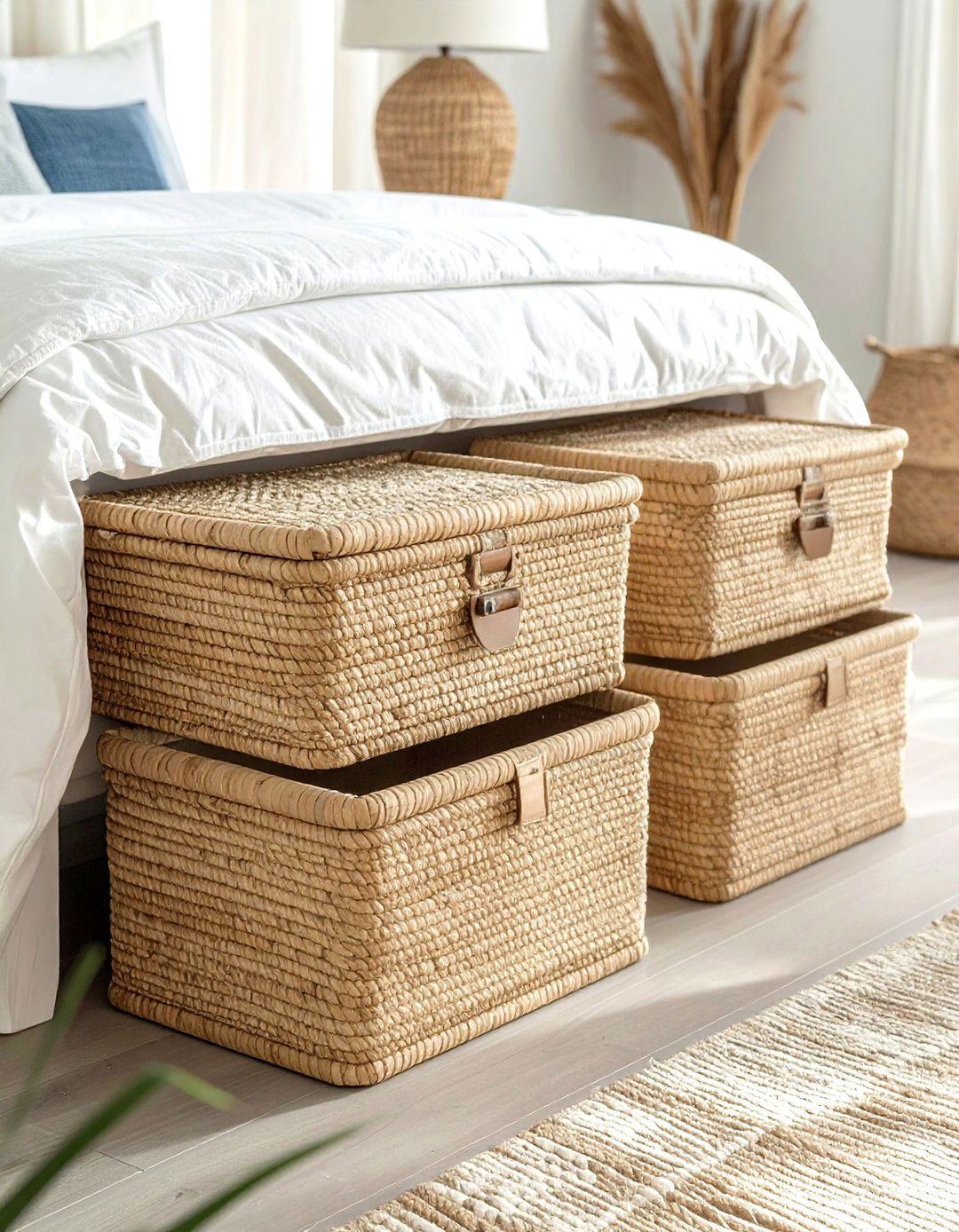 Seagrass Storage Boxes - 30 living room under bed storage ideas