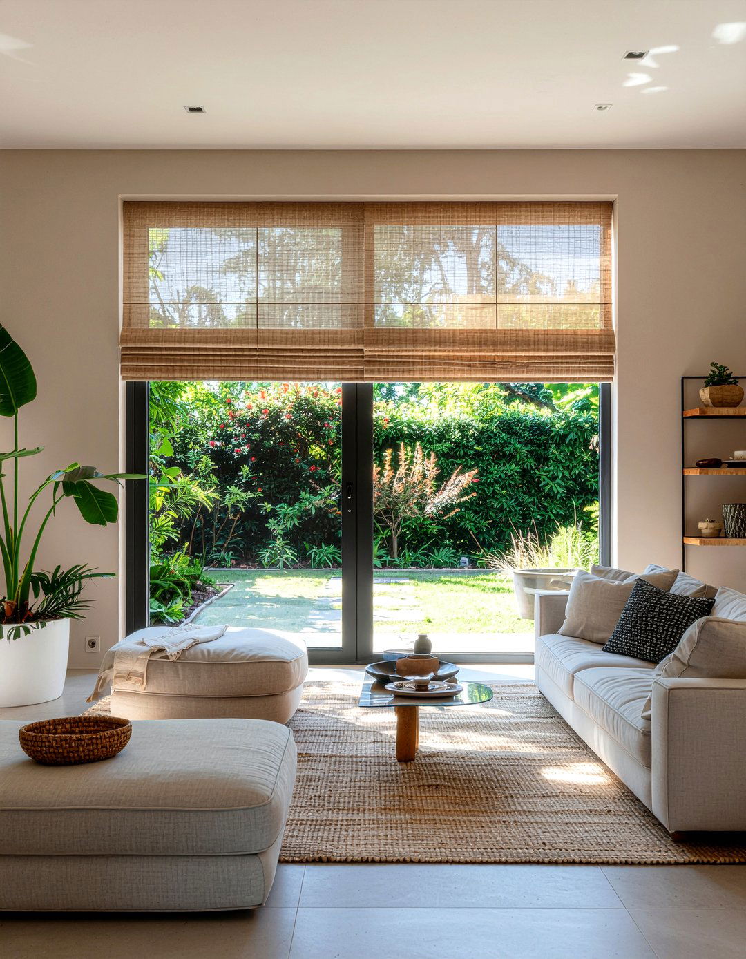 Seagrass Window Shade - 30 seagrass living room ideas