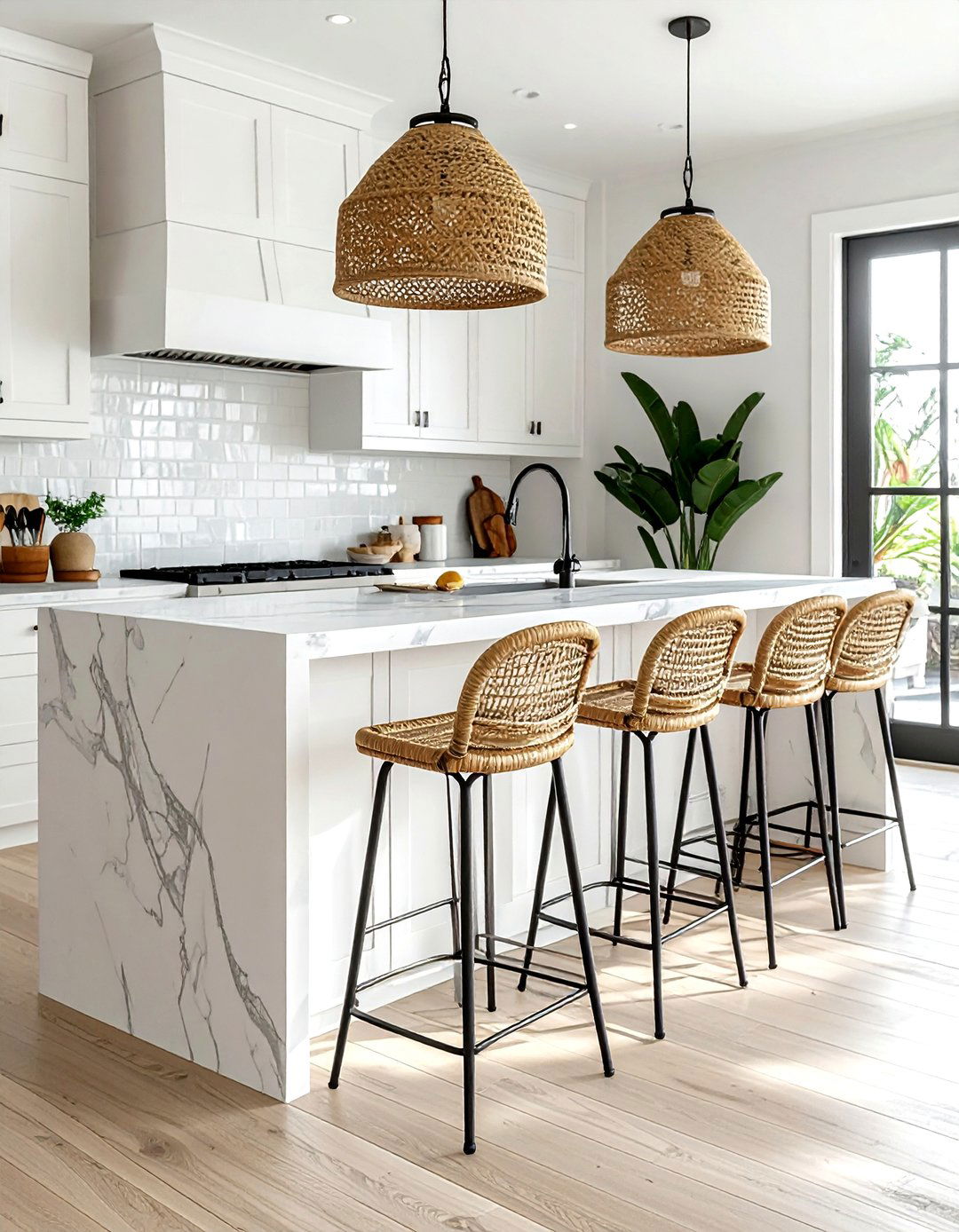 Seagrass bar stool - 30 seagrass decor ideas