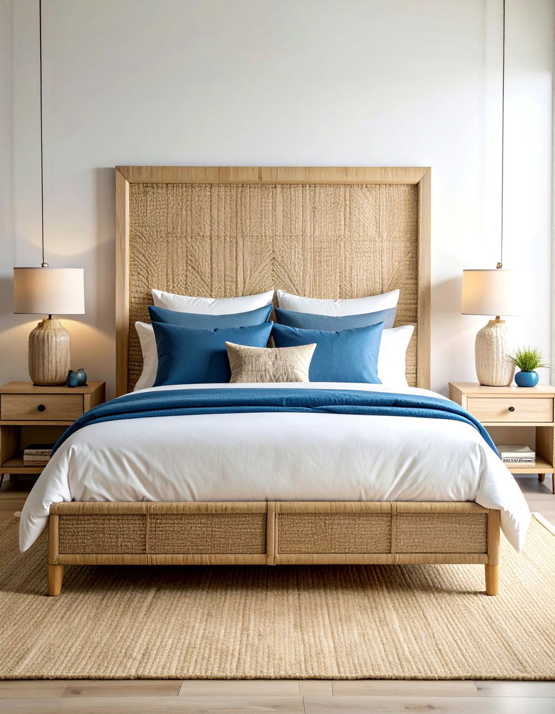 Seagrass headboard - 30 seagrass decor ideas