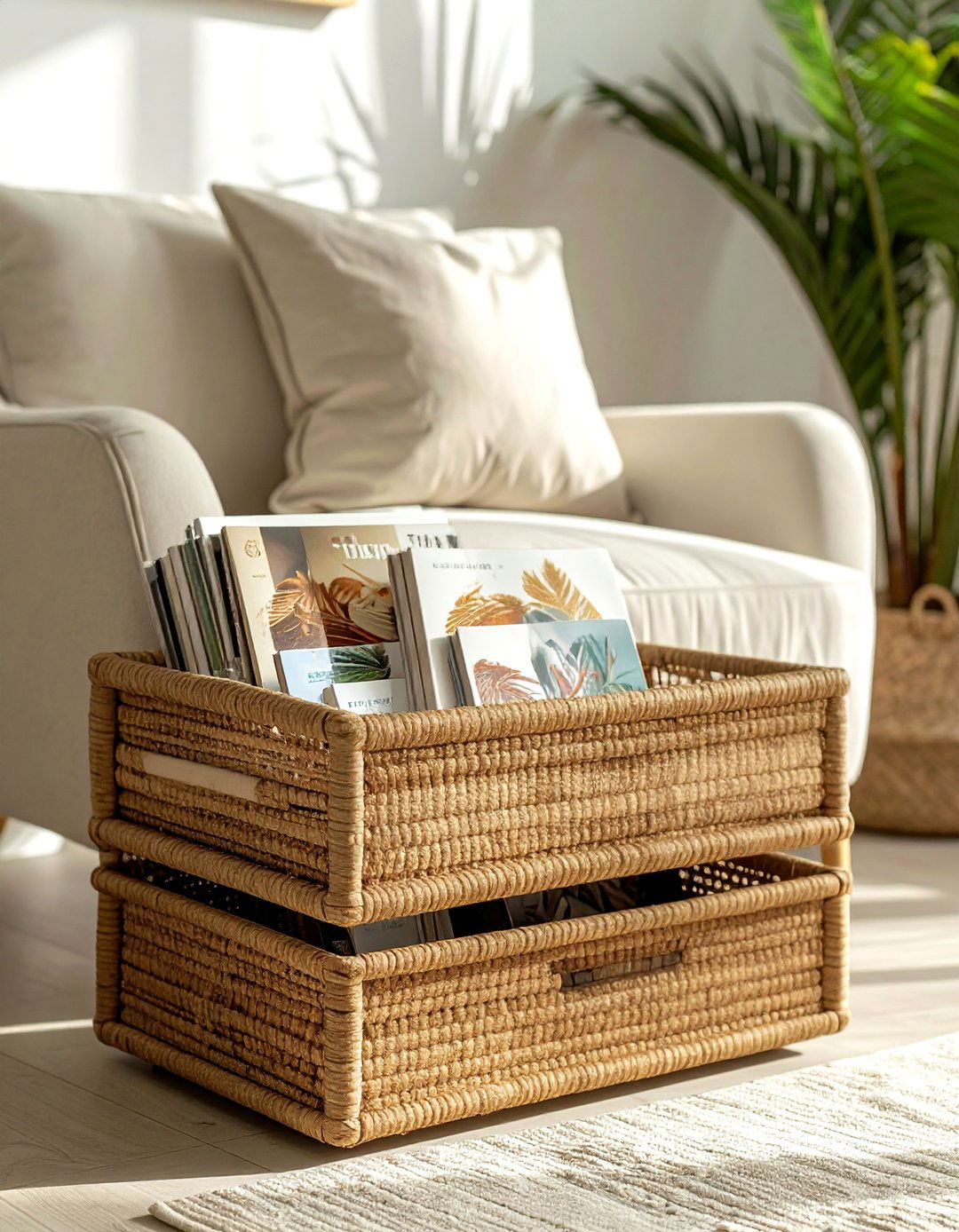 Seagrass magazine rack - 30 seagrass decor ideas