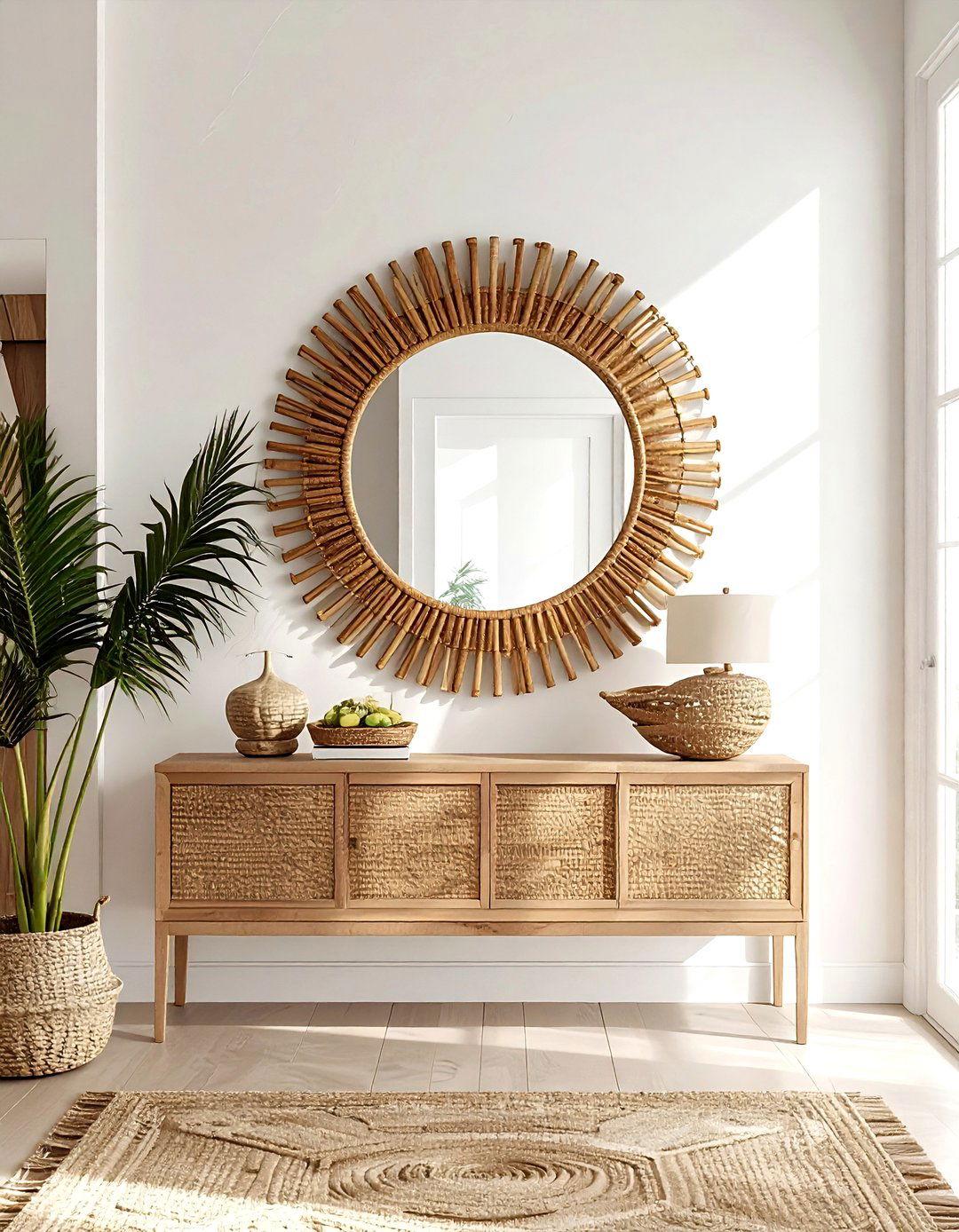 Seagrass mirror frame - 30 seagrass decor ideas