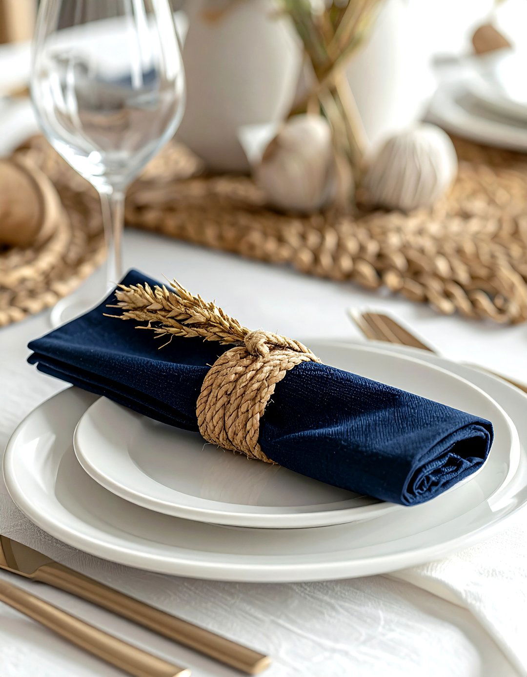 Seagrass napkin rings - 30 seagrass decor ideas