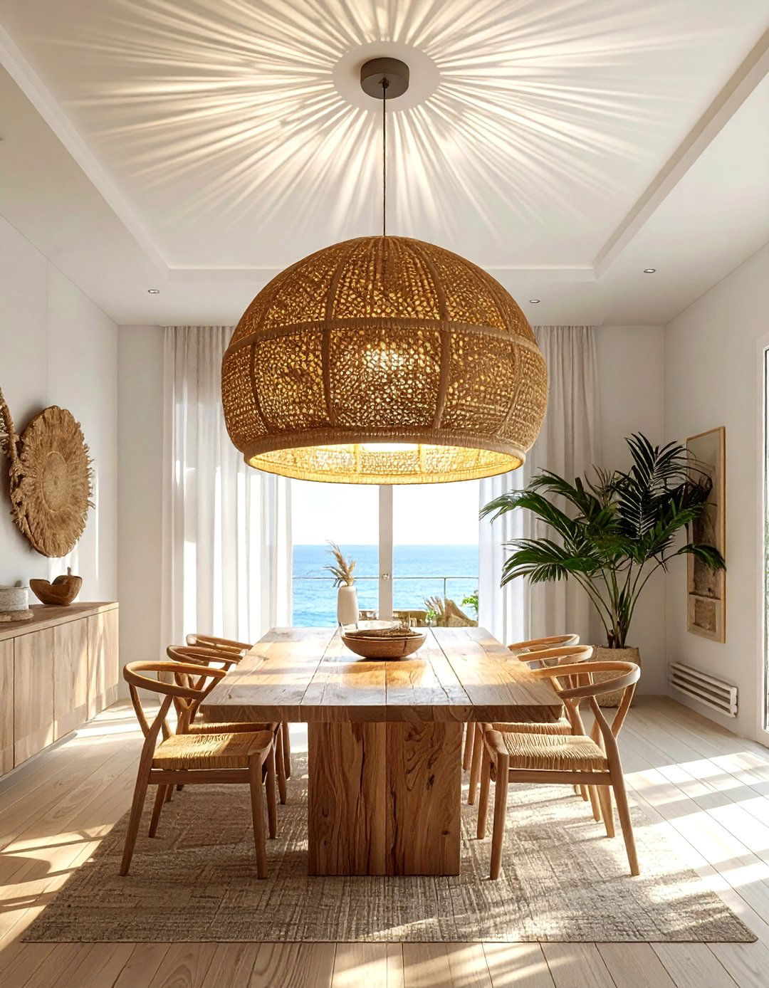 Seagrass pendant light - 30 seagrass decor ideas
