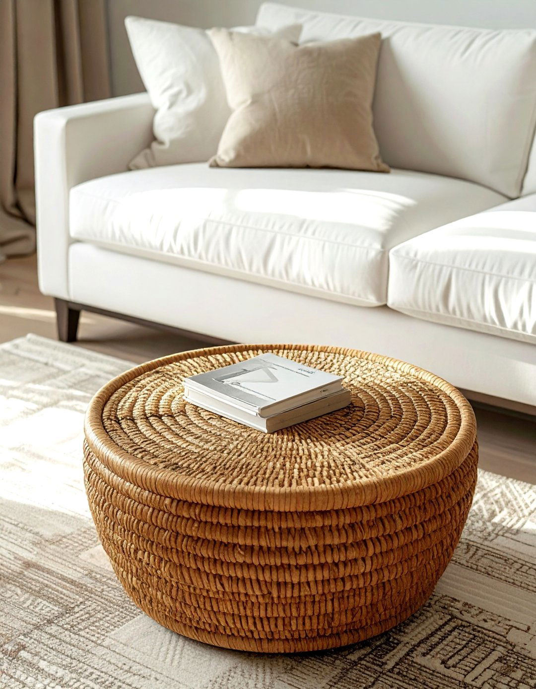 Seagrass side table - 30 seagrass decor ideas