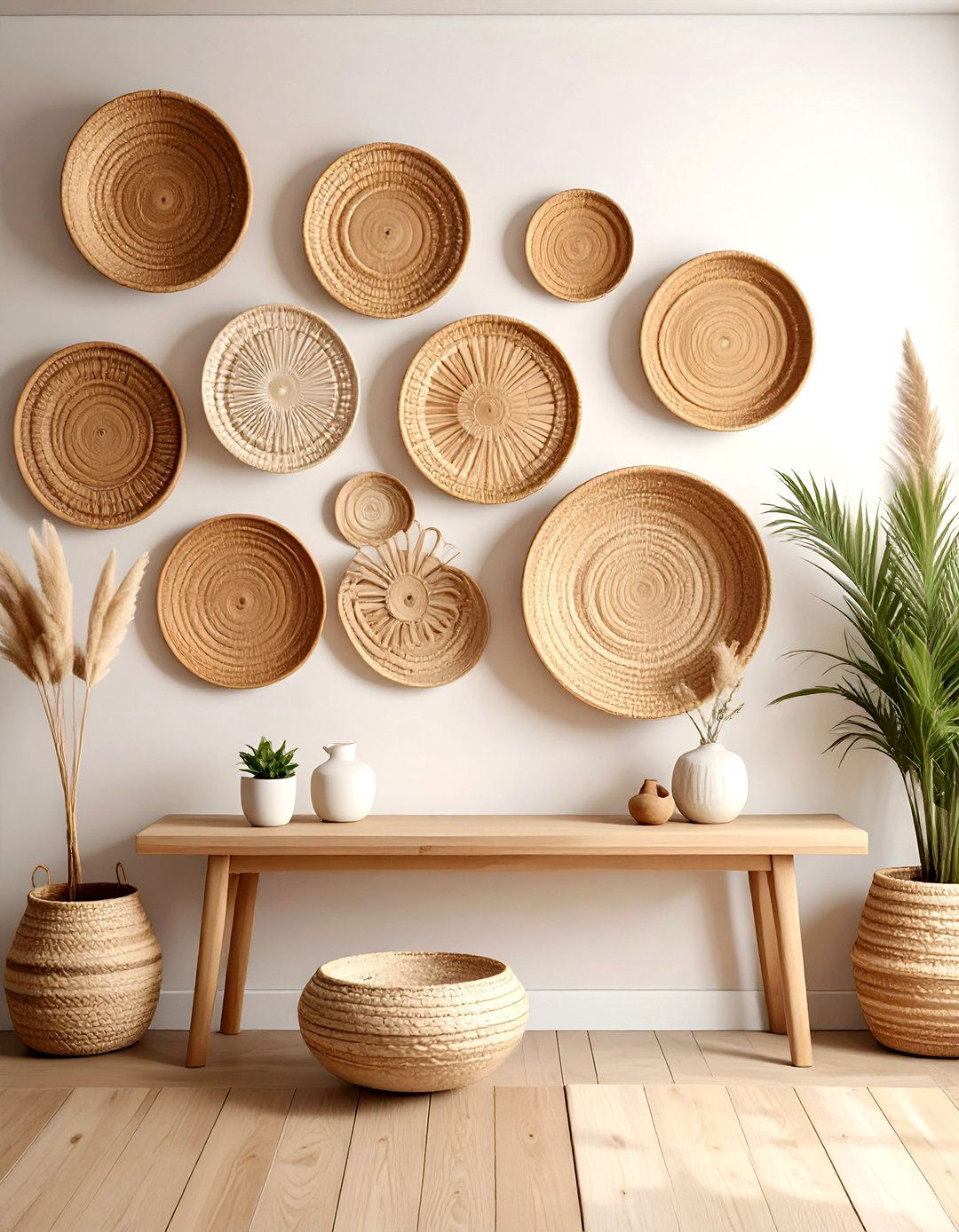Seagrass wall baskets - 30 seagrass decor ideas