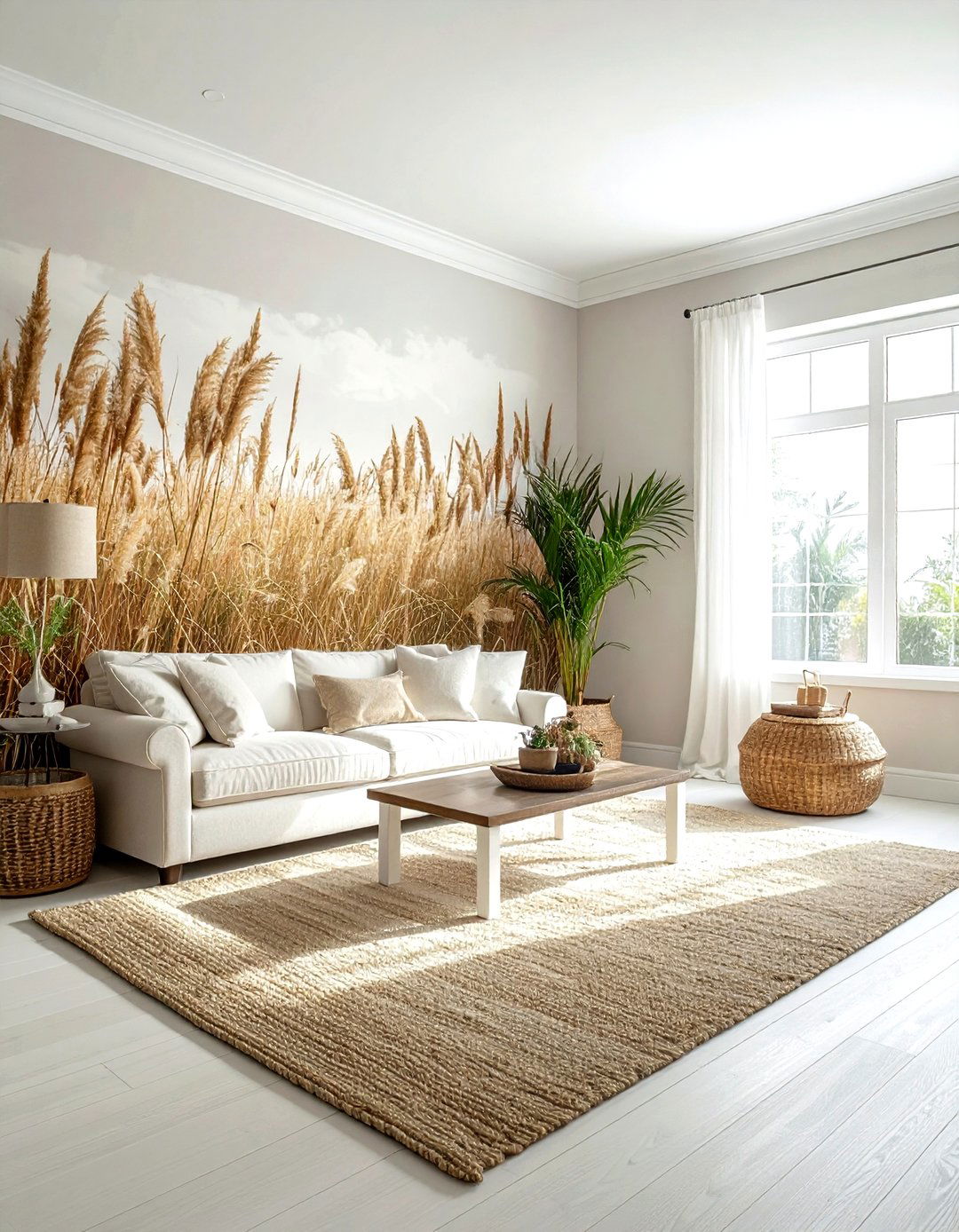 Seagrass wallpaper - 30 coastal decor ideas