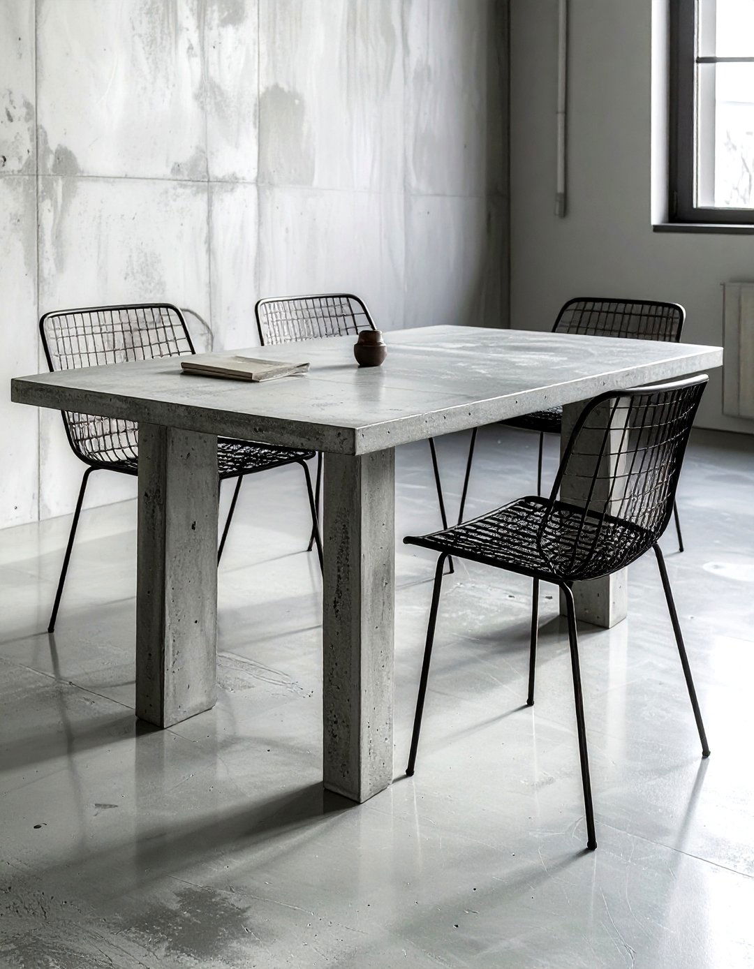 Seamless Cast Concrete Table - 30 concrete dining table ideas
