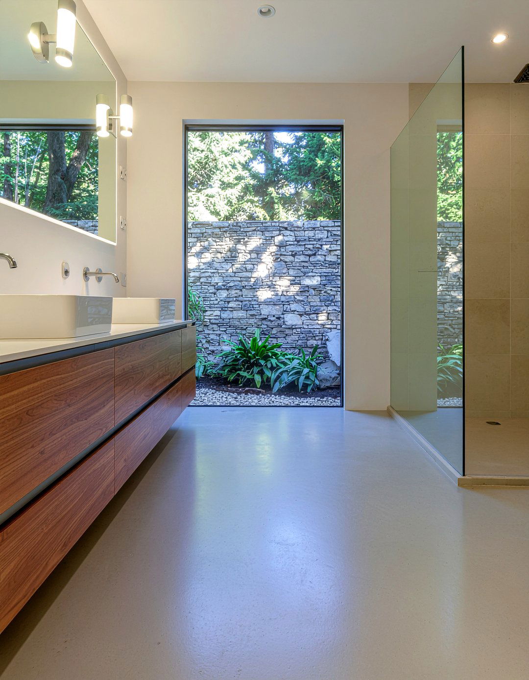 Seamless Concrete Bathroom - 30 bathroom concrete floor ideas