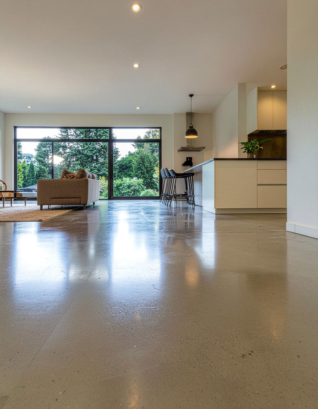 Seamless Concrete Floor - 30 living room concrete floors